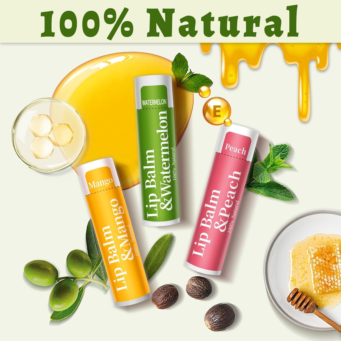 500 Pcs Lip Balm Bulk, 12 Flavored Organic Natural Lip Balms for Gifts Party Favors, Moisturizing Bulk Lip Balms for Dry Cracked Lips, Bulk Lip Balm with Vitamin E and Coconut Oil (4.2g/0.15oz)
