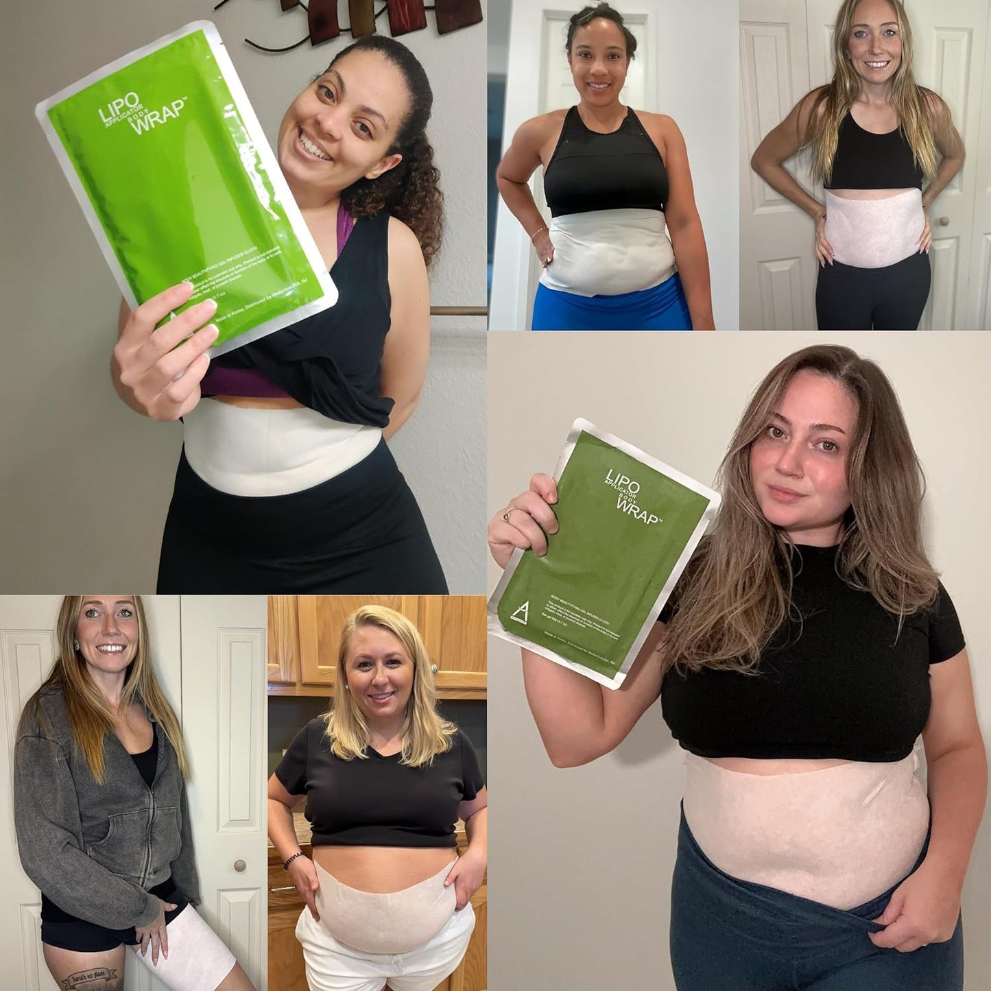 Ultimate Body Wrap with Guarana, Green Tea, and Seaweed Works for Stomach Belly Legs Arms Abdomen. 4 Wraps
