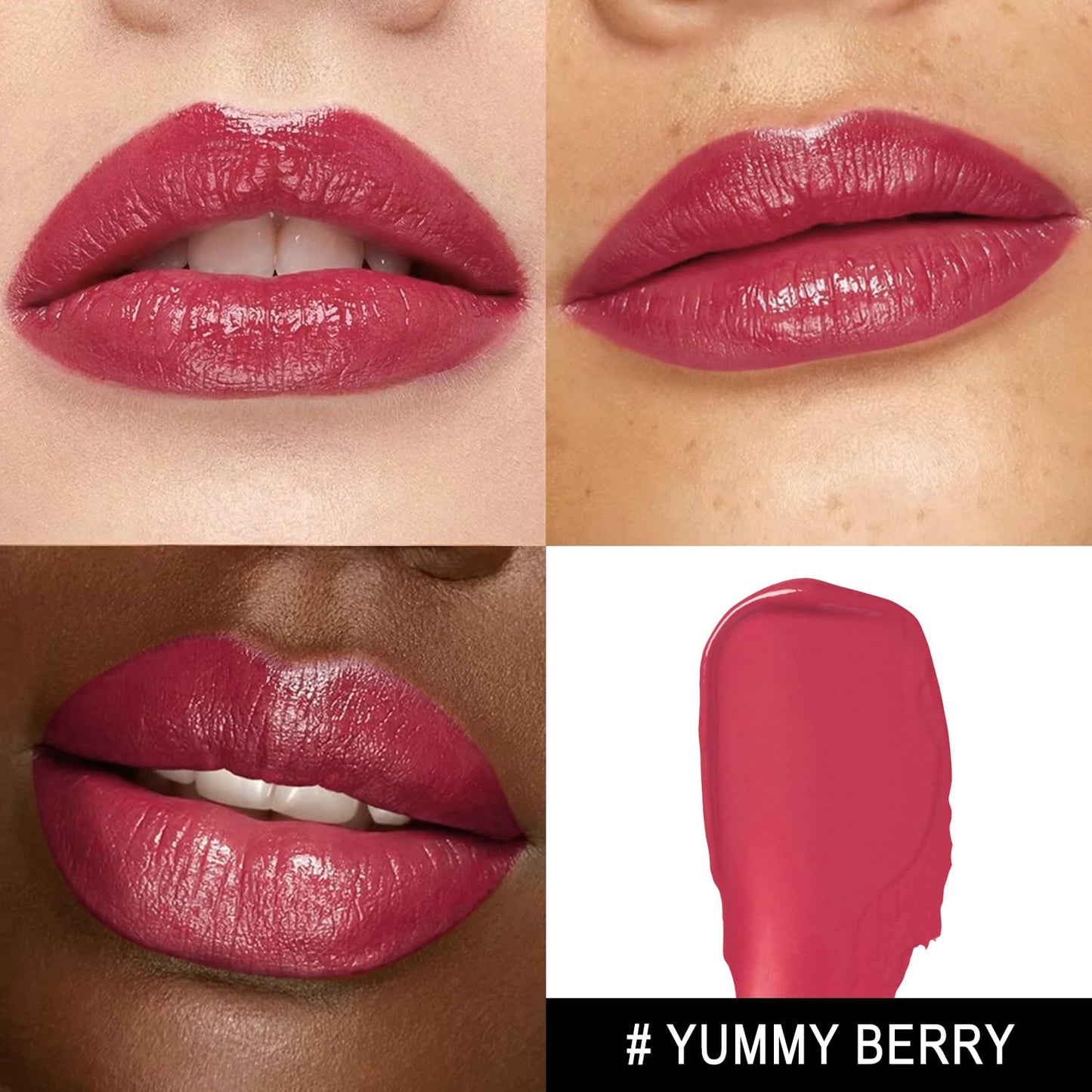 3Pc Moisture Lipsticks for Women Pink Purple Berry Lipstick Hydrate Tinted Lip Balm for Dry Cracked Lips Glossy Lip Color, MA62/65/57