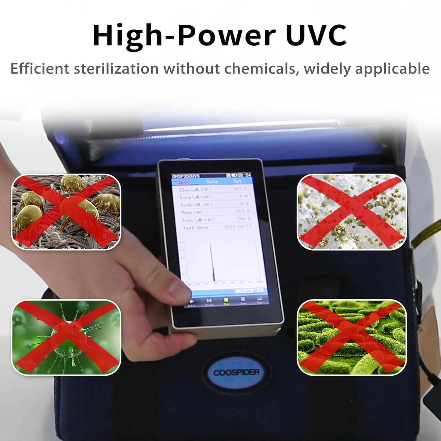 UV Light Sanitizer Box, Portable Foldable Cleaner and Sanitizing Machine with 3-level Timer, UV Cleaner Bag for Toys, Key, Towel, Mask Cleaning Machine USB & Wall Plug-in Charging Blue 12L Ozone-Free