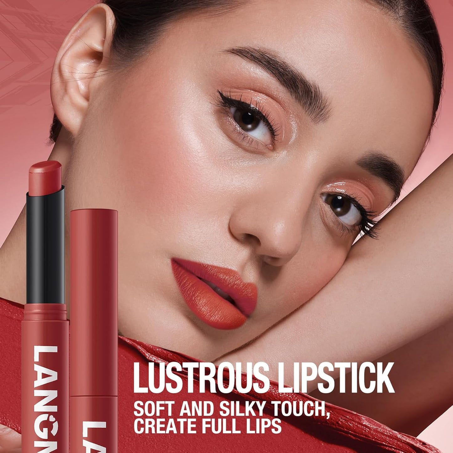 Jolilab 2Pcs Velvet Matte Lipstick Nude Matte Soft Dark Color Stick High Pigmented Long-Lasting Waterproof Lip Stick Lip Balm Beauty Cosmetics Gift for Girls and Women（01#+02#