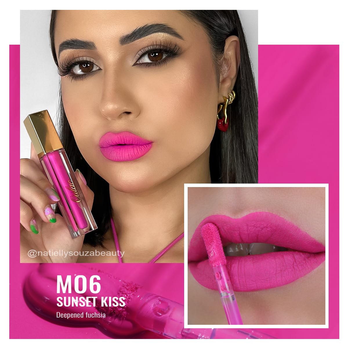 Oulac Matte Pink Lipstick for Women, Long Lasting Liquid Lipstick High Impact Lip Color Full Coverage Lip Makeup with Vitamin E Waterproof Formula,Vegan