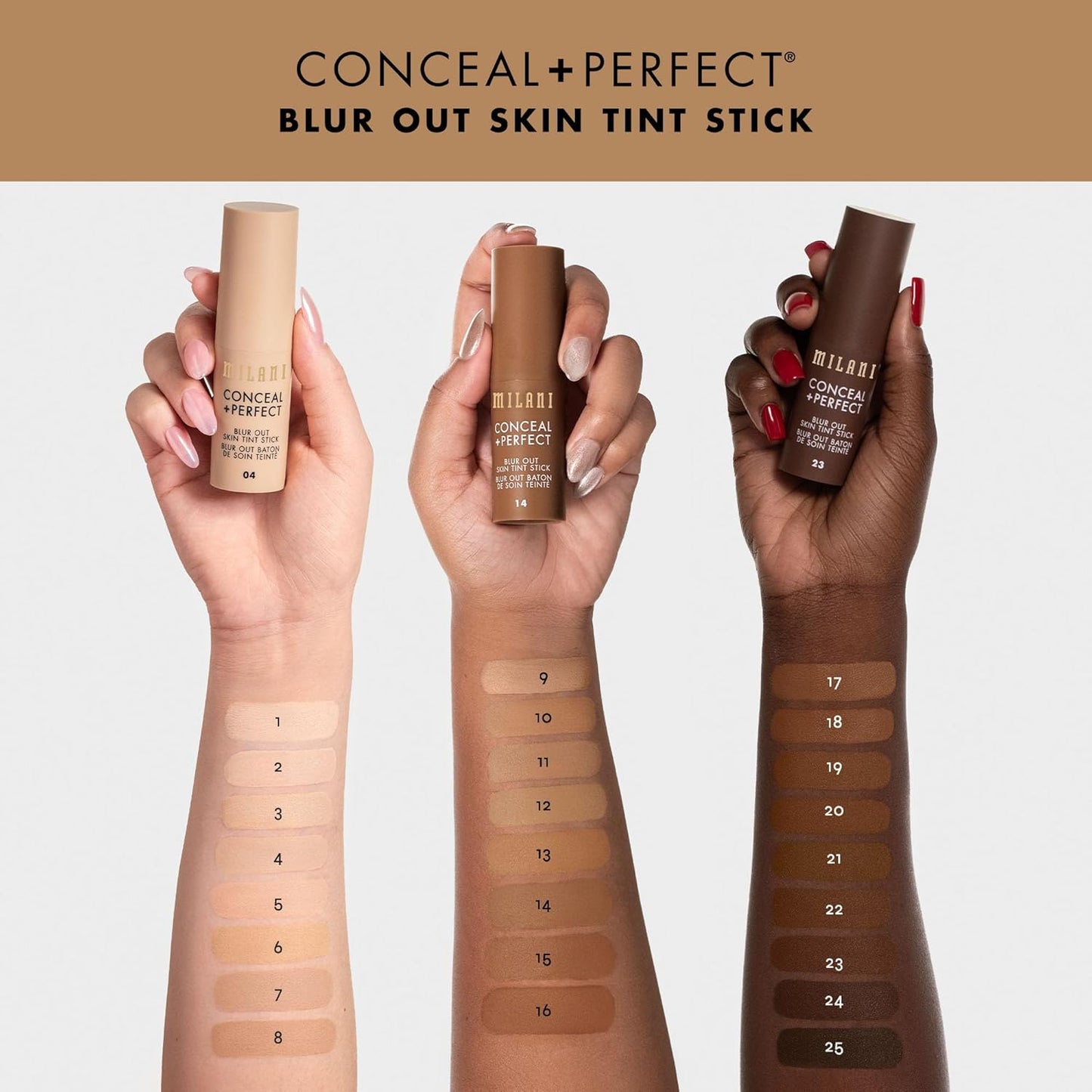 Milani Conceal + Perfect - Skin Tint Stick, Blur Out Tinted Moisturizer Makeup, Shade 018
