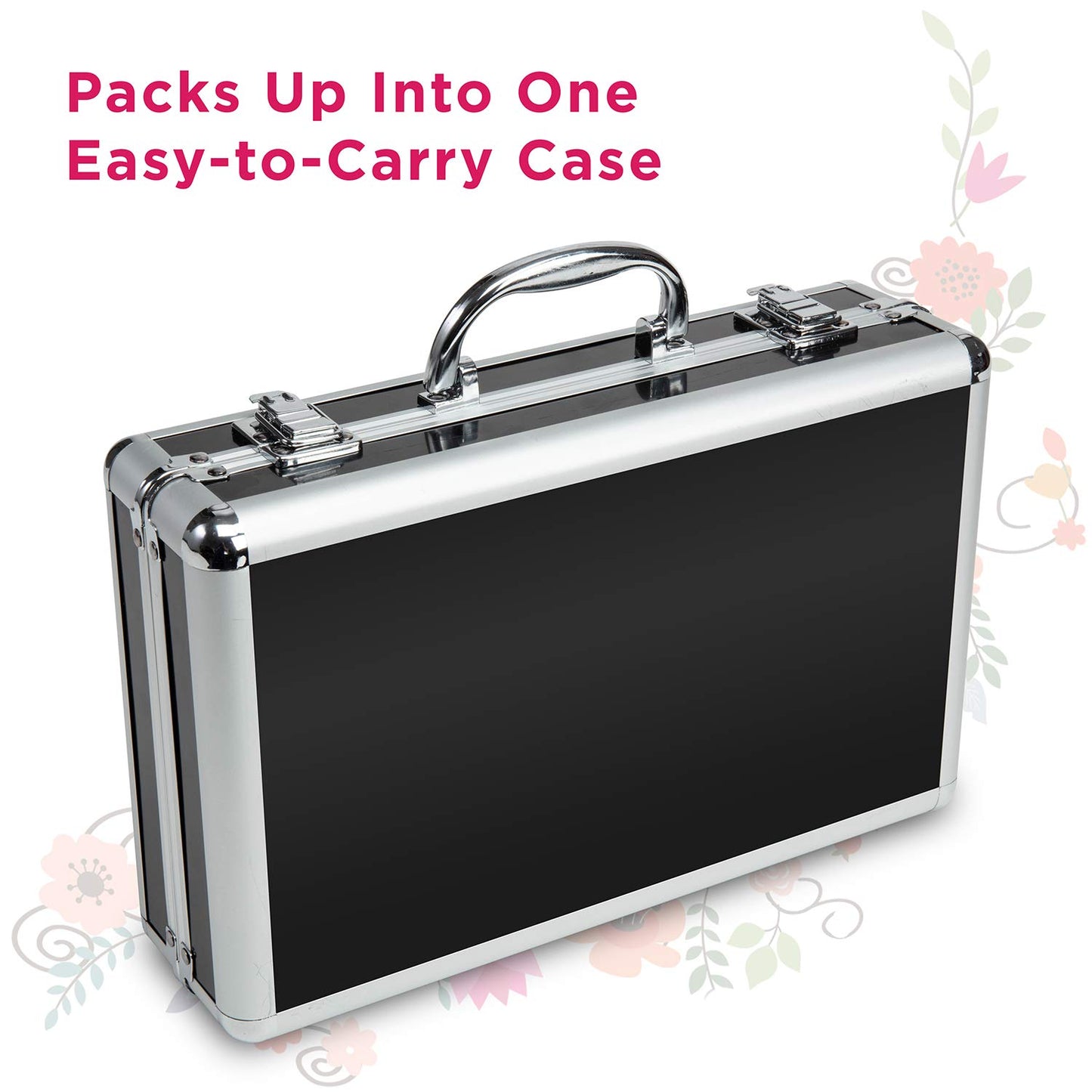 Makeup Kit Set - 32 Eye Shadows 6 Lip Glosses 2 Lip Gloss Wands 2 Lipsticks 1 Face Powder Duo 1 Blush Powder Duo 1 Mascara - Case with Carrying Handle