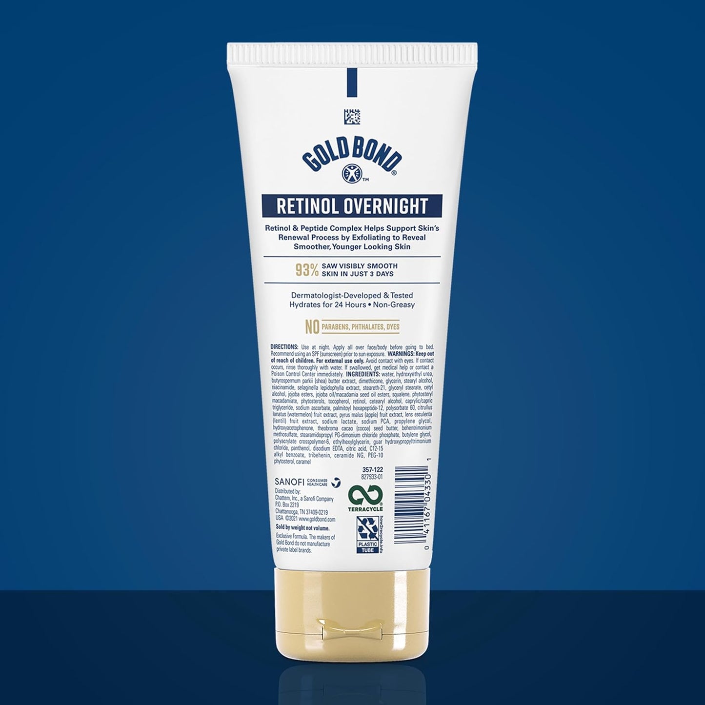 Gold Bond Age Renew Retinol Overnight Body & Face Lotion, With Retinol & Peptide Complex, for Dry Skin, 7 oz.