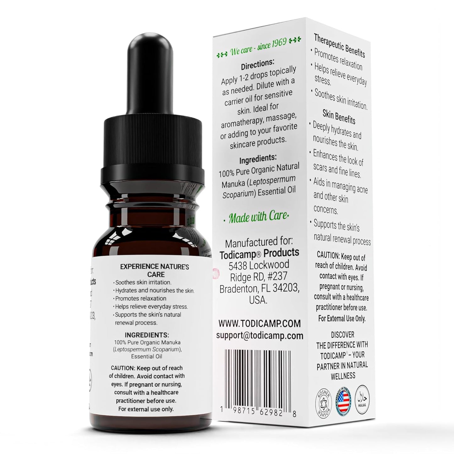 100% Pure Manuka Oil from New Zealand | Therapeutic-Grade Essential Oil for Wound Care, Skin Soothing, Nail & Scalp Health | Organic, Undiluted, Cold-Pressed Manuka for Face, Hair & Body