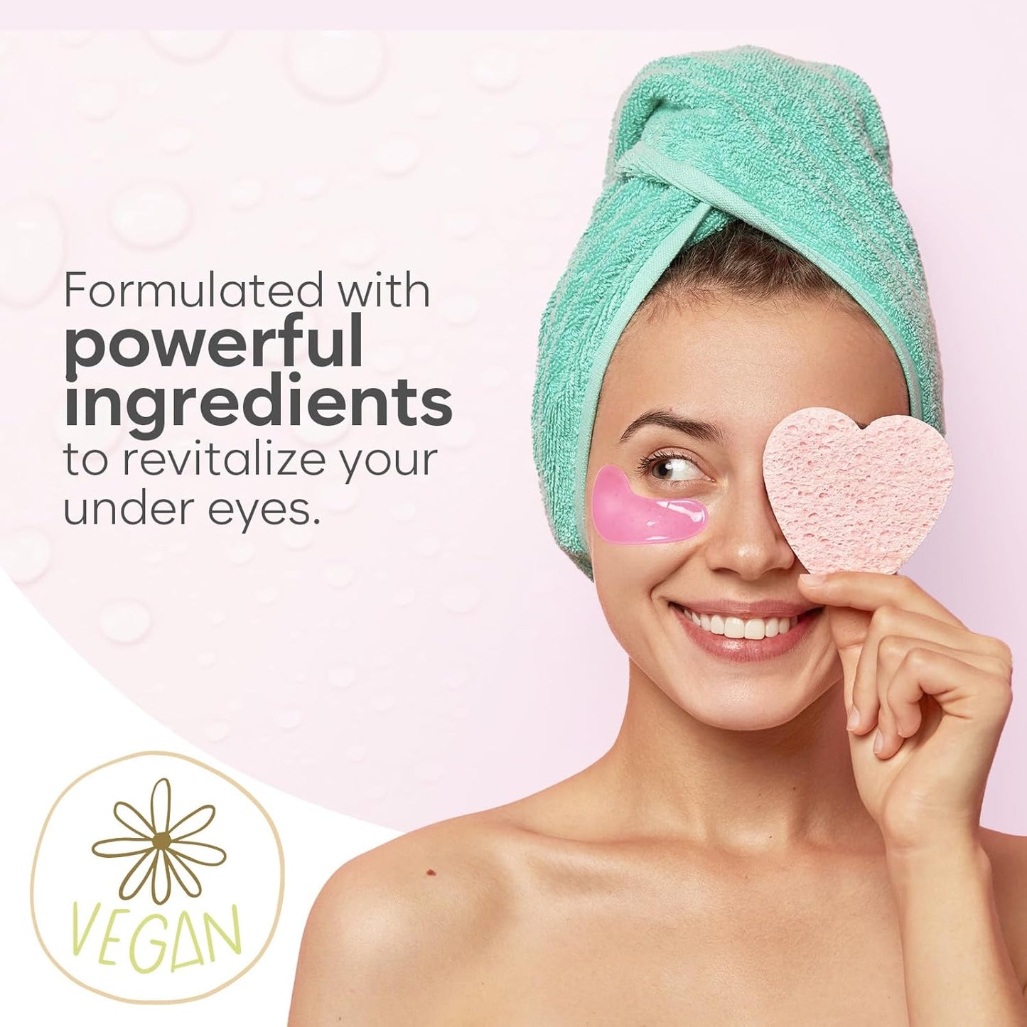 Rose Eye Mask (30 Pairs) | Eye Masks with Niacinamide & Hyaluronic Acid | Under Eye Patches for Dark Circles | Under Eye Patches for Puffy Eyes | Eye Care