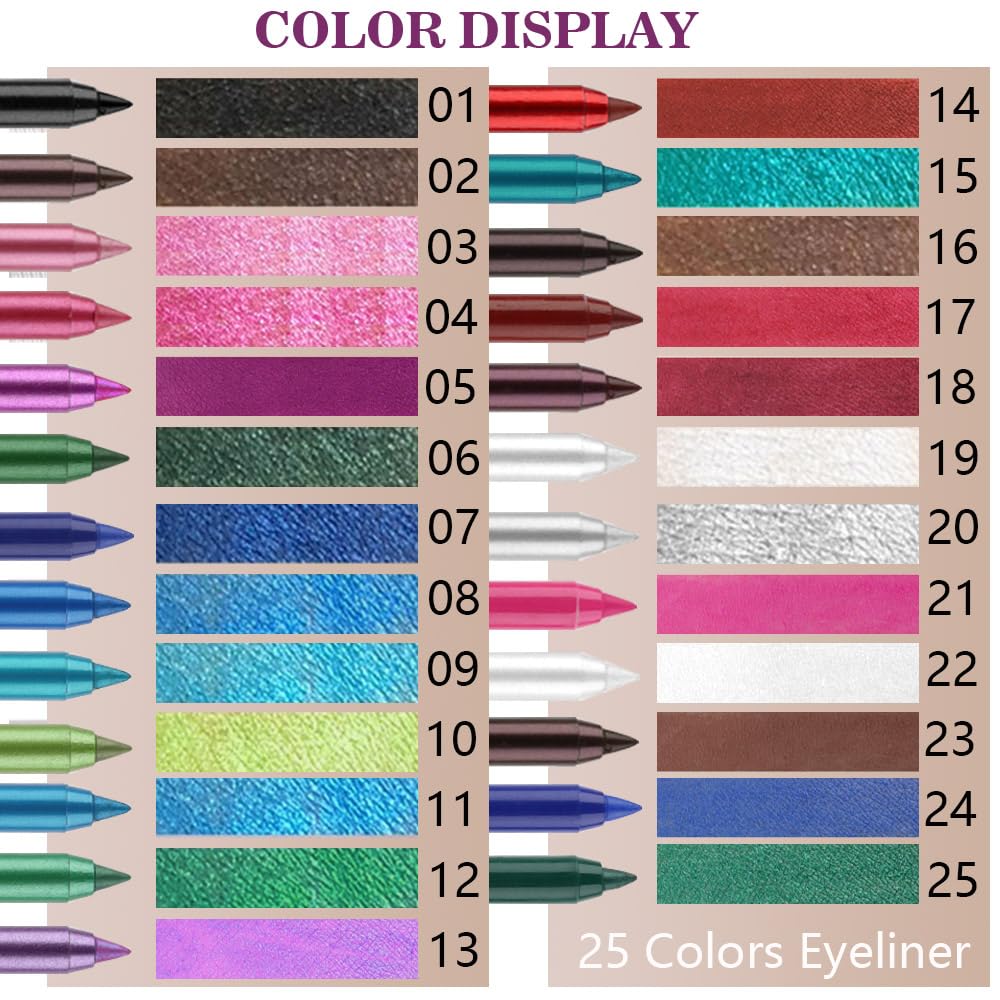 evpct Brown Eyeliner Pencils for Eyes, Dark Brown Colored Eye Liner Pencil Pen Makeup Waterproof Smudge Proof, Colored Gel Waterline Eyeliner Liquid, Face Eye Paint Stick Lipstick Halloween Makeup 02