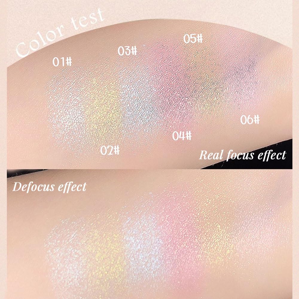 Light Pink Cream Glitter Shimmer Metallic Eyeshadow Palette Makeup, Natural Single Mini Instant Holographic Eyeshadow For Women, Sombras Crema Para Ojos, Talc, Paraben & Cruelty Free