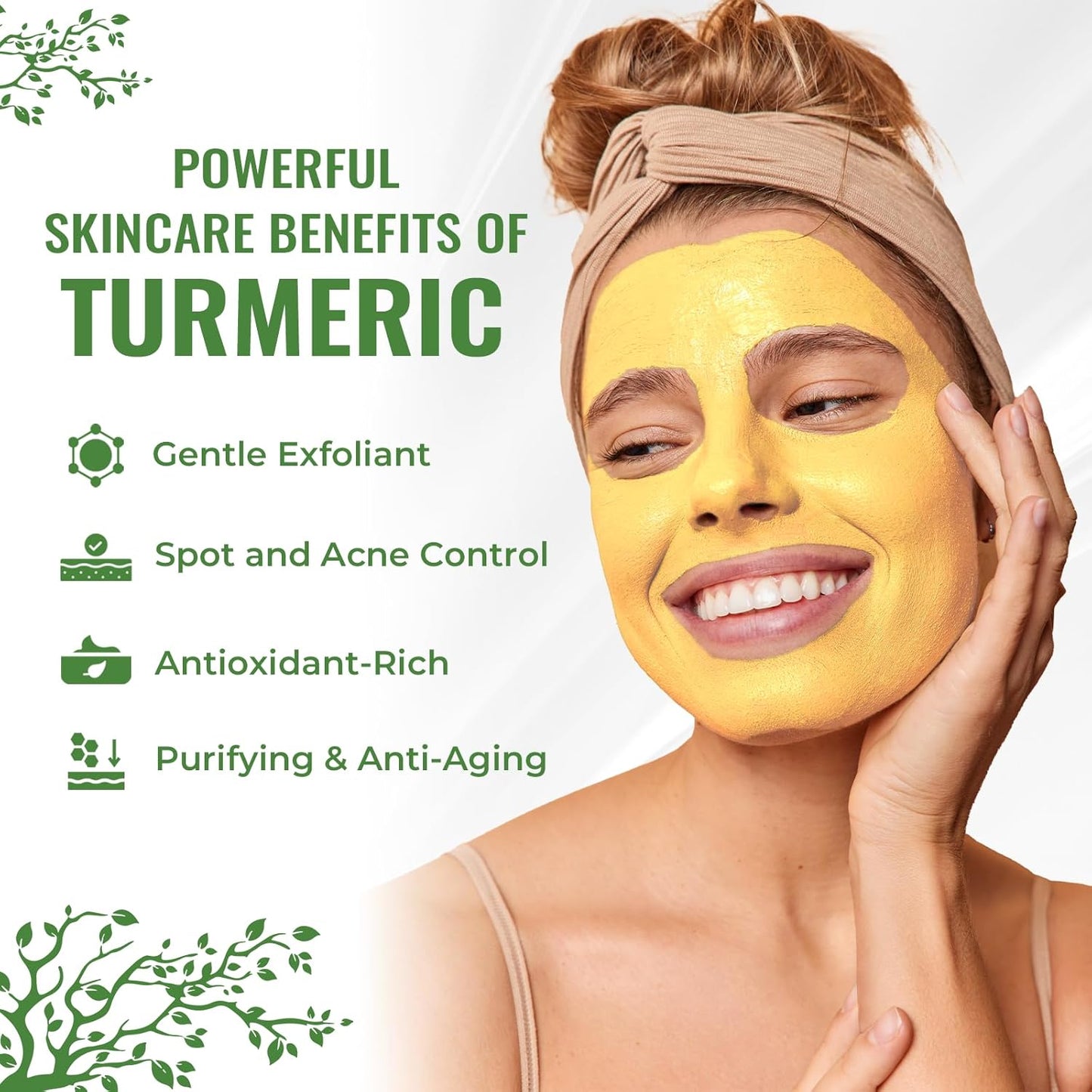 Wild Naturals Turmeric Clay Face Mask for Acne & Dark Spots – Gentle, Soothing Mask with Vitamin E for Men & Women – Natural Clay Mask for Clear Skin