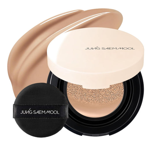 JUNG SAEM MOOL Essential Skin Nuder Cushion Mini 25N Bronze 0.17 Fl Oz, Natural Radiant Finish Cushion Foundation with Buildable Coverage, Lightweight Texture, Korean Foundation Makeup