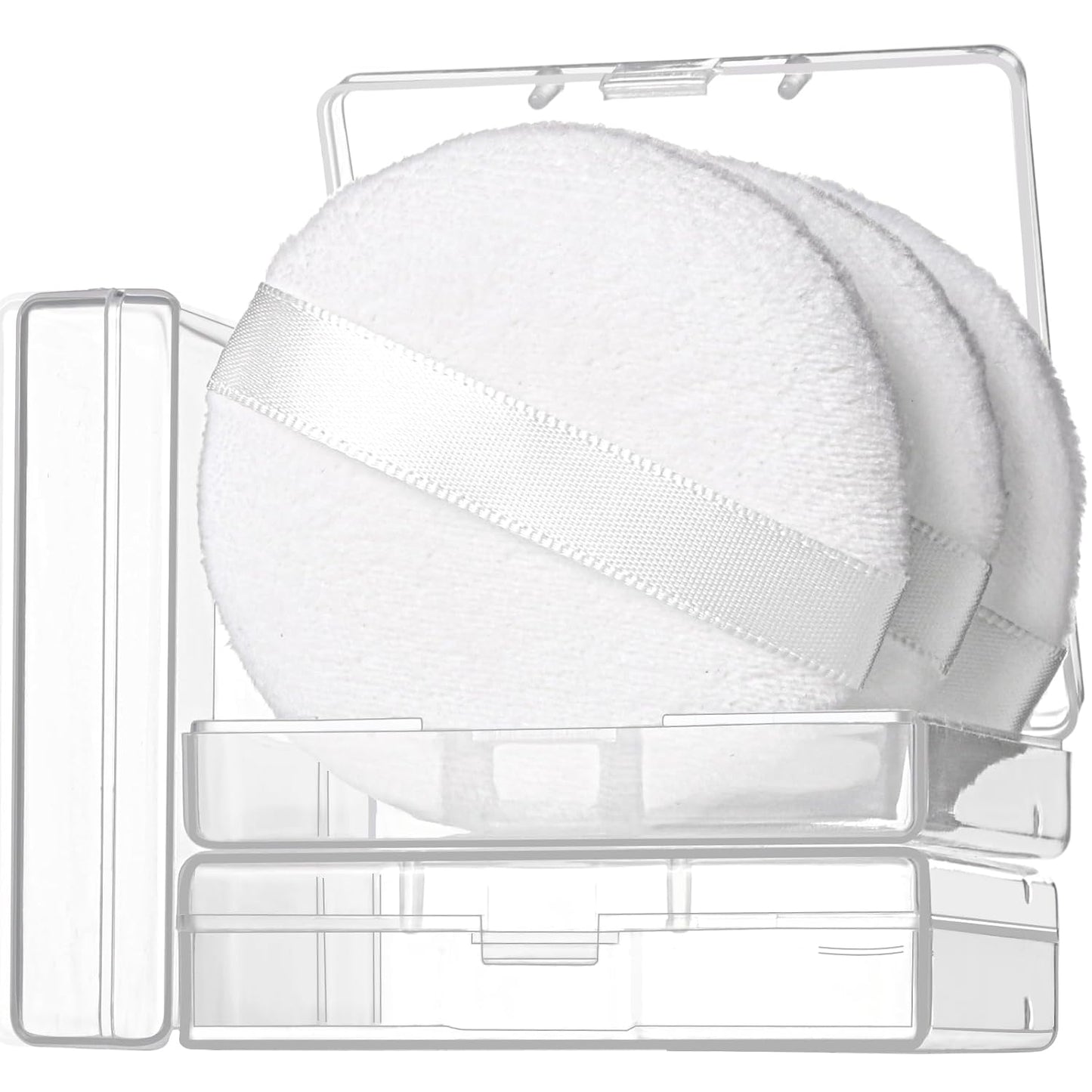 Teenitor 3pcs Setting Powder Puff 2.36 Inch, Soft Applicator for Loose and Pressed Powder, Face Makeup Puff With Cases