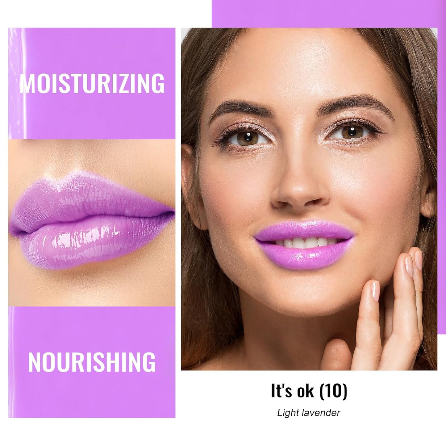 Oulac Moisturizing Shine Lipstick For Women Christmas Set 3PCS, 2 in 1 Tinted Lip Balm for Winter, Hydrated Juicy and Glossy Lip Color for Dry, Cracked and Chapped Lips, Vegan 10+15+20