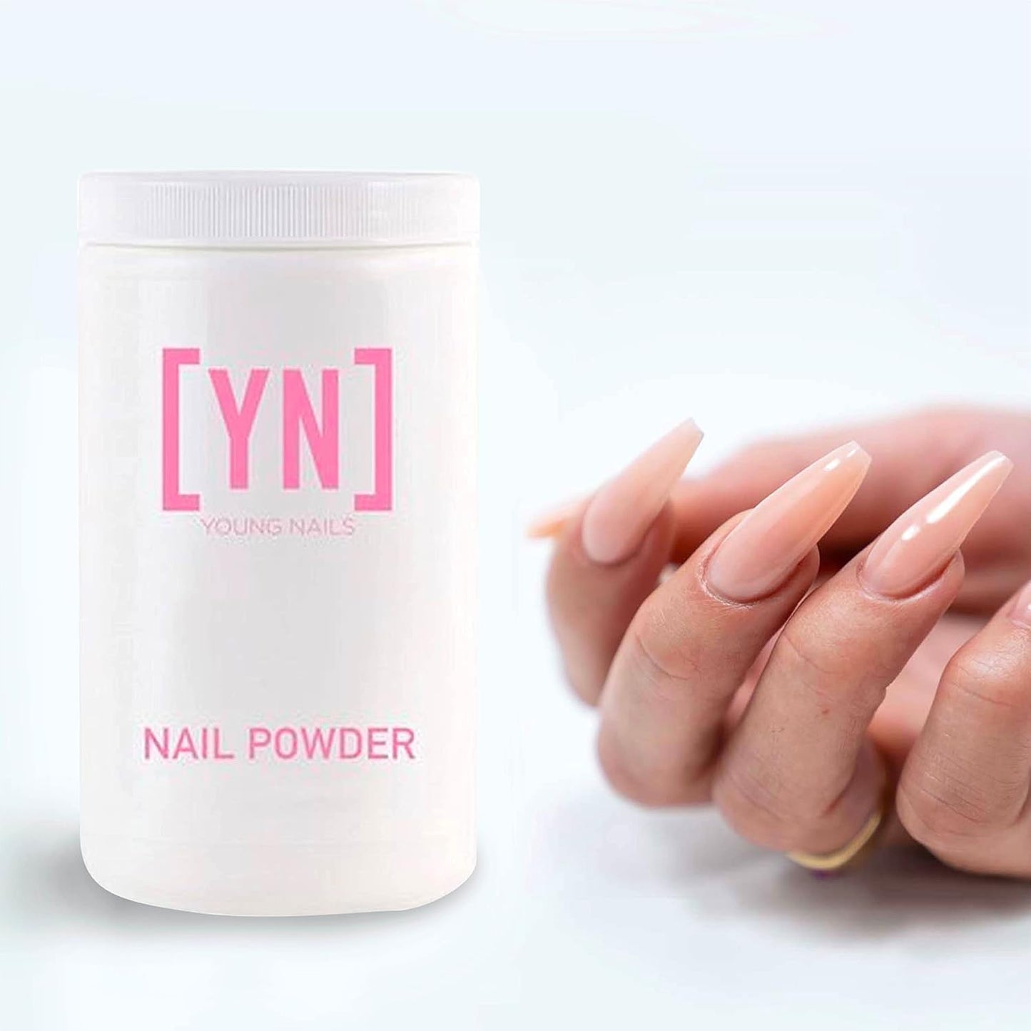 Young Nails Acrylic Core Powder - Self-Leveling Acrylic Nail Powder, Clear Nude Pink White Acrylic Powder for Nail Extenstion, Professional Grade, Superior Adhesion, Color - Pink, 660g