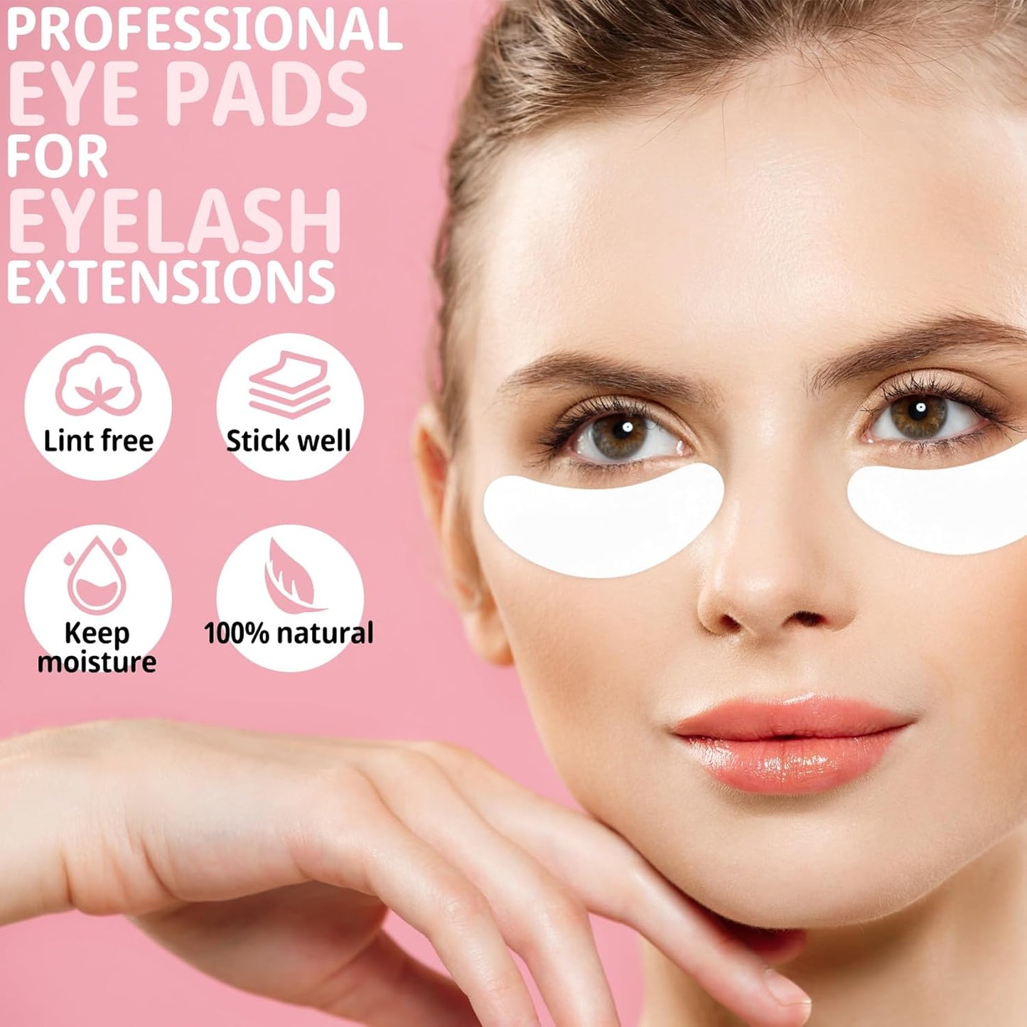 50 Pairs Under Eye Patches, Isolation Eyelash Extension Pads, Under Eye Gel Pads for Pro Salon and Individual, DIY Lashes Extension Supplies (Gold)