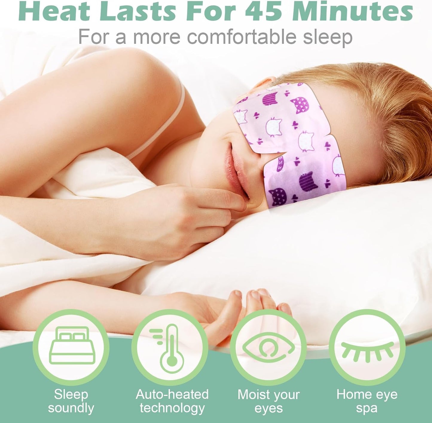 48 Pack Steam Eye Mask Disposable Heated Eye Mask for Dry Eyes Self Heating Eye Mask Warm Eye Compress Lavender Unscented Rose for Eye Fatigue Relief Women Men Travel Sleep Spa Gift