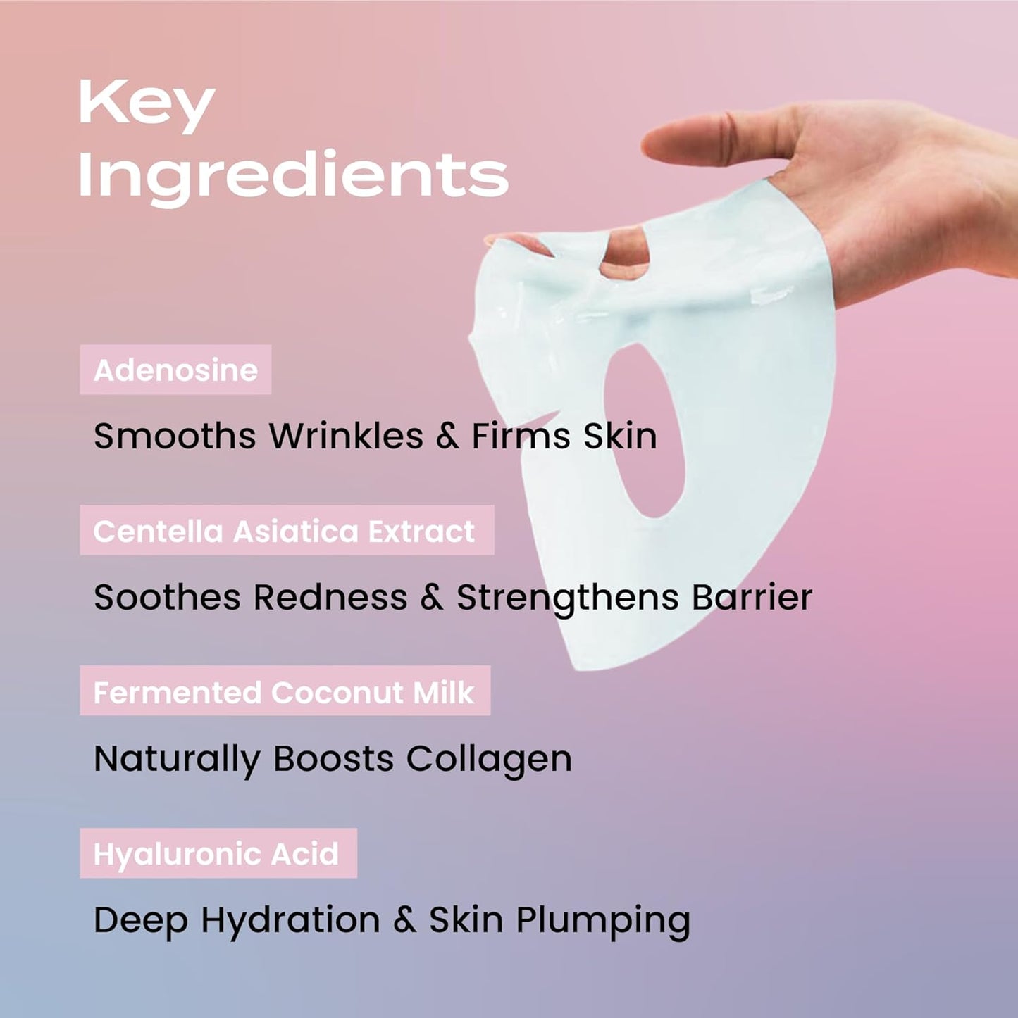 Body Restore Natural Collagen Face Mask 12 Pack – Korean Skin Care Mask with Fermented Coconut Water, Christmas Stocking Stuffers, White Elephant, Birthday Gifts for Women & Men, Dry Skin - Variety
