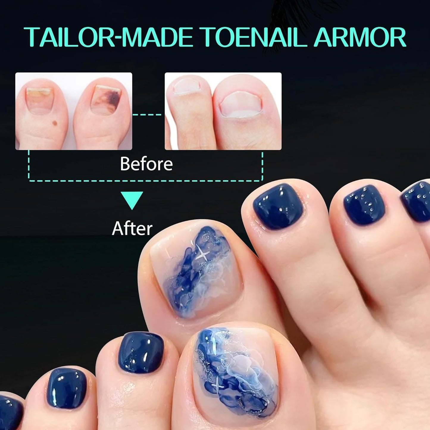 UNA GELLA Toe Nail Tips 216Pcs Short Square False Soft Gel Full Cover Fake Toe Nails Matte Toe Nails 12 Sizes Pre-Shape Fake Toenails Gel Toe Nail Tips for Nail Extension Home DIY Nail Salon