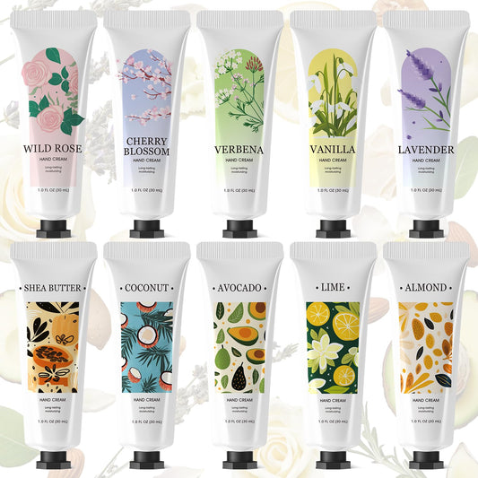 spa luxetique 10 Pack Hand Cream Gifts Mothers Day Gifts for Mom Hand Lotion for Dry Cracked Travel Size Mini Moisturizing Lotion for Women Appreciation Gifts 10 x 1.0 oz/30ml