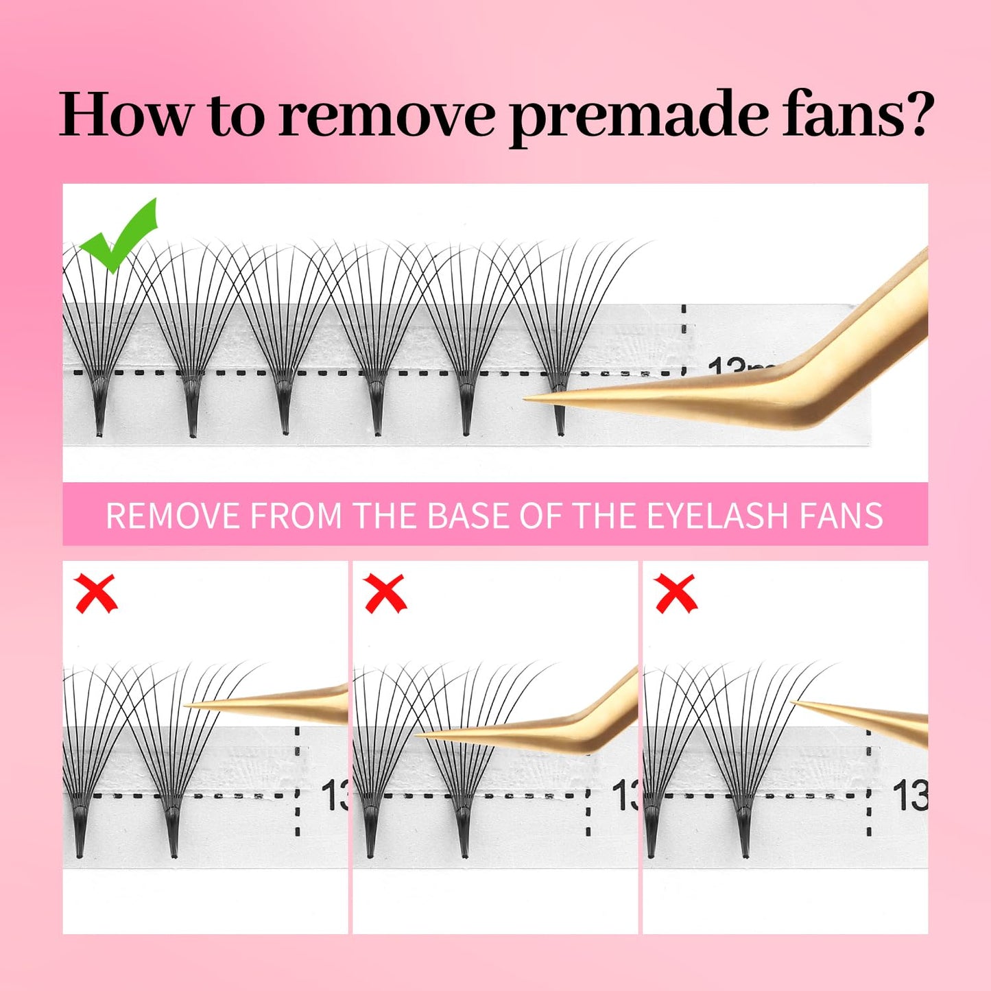 Premade Fans Eyelash Extensions 10D Volume Lash Extensions 0.07 Thickness Eyelash Extension D Curl Premade Lash Fans 14mm Fluffy Soft Handmade Lash Fan(10D-0.07-D,14mm)