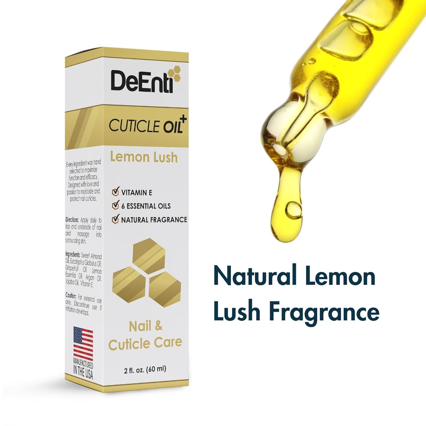DeEnti Cuticles Maintenance Pack, Bundle Includes Citrus Scented Cuticle Remover, Cuticle Oil for Nails, and Metal Pusher Tool, Salon Grade Nail Care, Home Manicure and Pedicure Kit