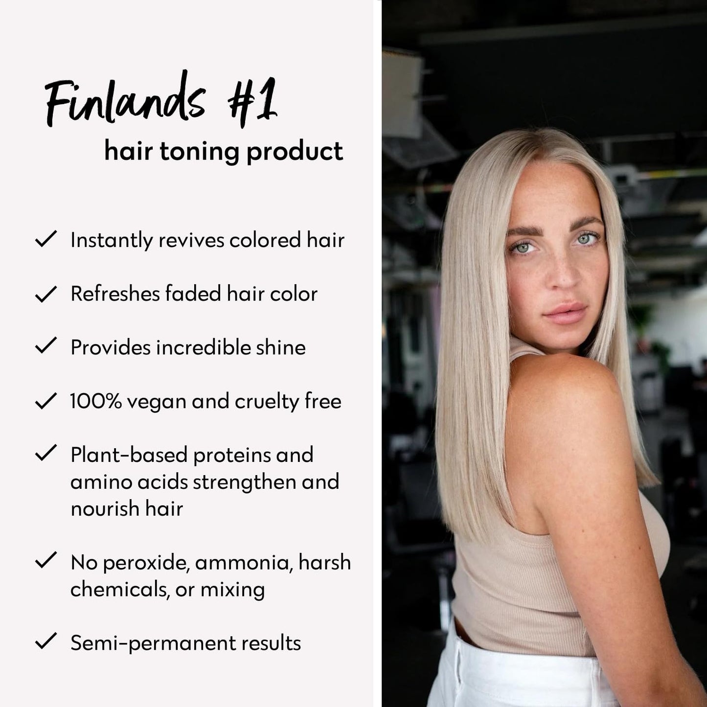 Four Reasons Color Mask – Cool Sand Blonde - (27 Colors) Color Depositing Conditioner, Toning Treatment, Tone & Enhance Color-Treated Hair - Semi Permanent Hair Dye, Vegan and Cruelty-Free, 6.76 fl oz