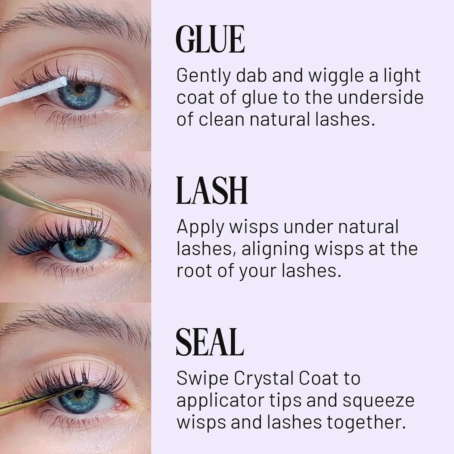 Lilac St - Prism Glamorous Faux Eyelash Clusters (14mm) - Dynamic & Fluttery Volume - DIY Lash Extension Wisps - Lightweight & Lifelike - Lasts 10 Days - Women Founded, Cruelty Free, Vegan - 10 Lashes