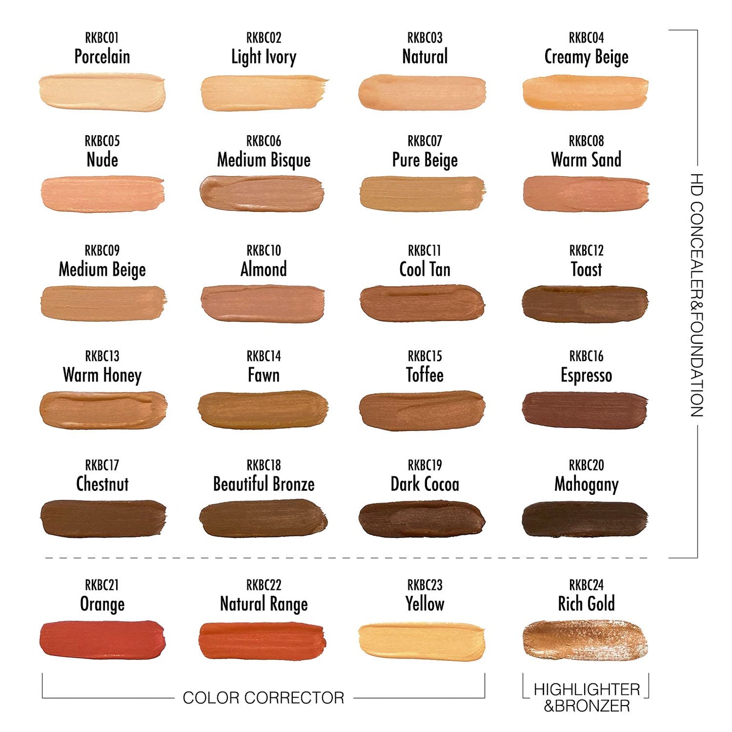 Ruby Kisses HD Concealer & Foundation Brush Flawless Full Coverage Face Makeup Lightweight Highlighter Long Lasting Under Eye Conceals Contour Corrector (Warm Sand)