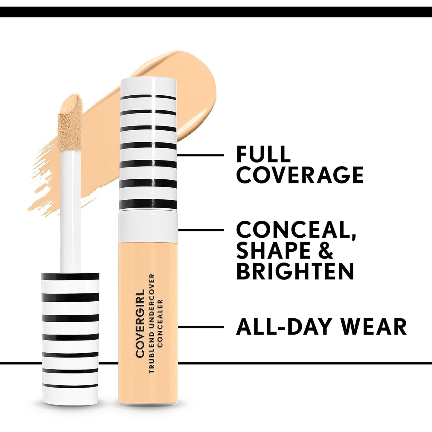 COVERGIRL TruBlend Undercover Concealer, Classic Ivory, 0.33 Fl Oz (Pack of 2)