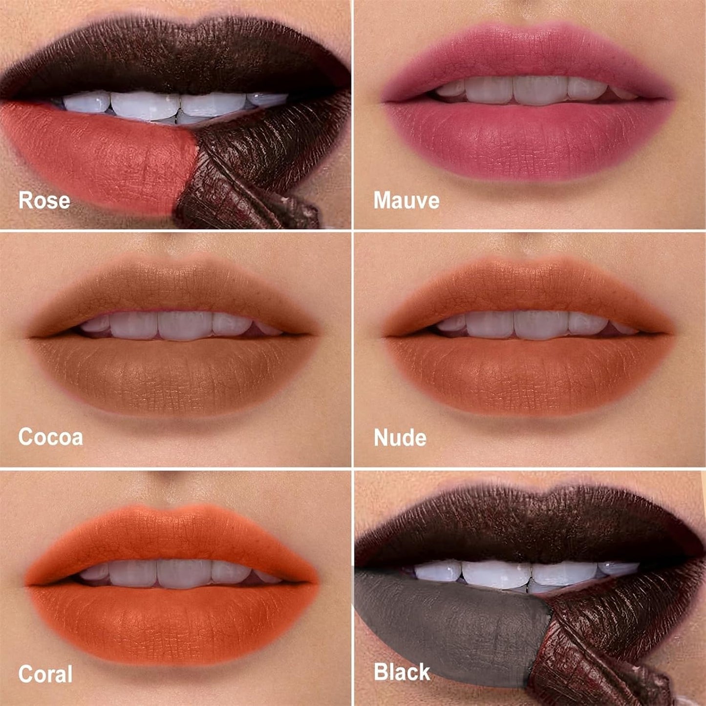 OETUIOW Lip Stain Peel Off, Lip Liner Moisturizing Long-Lasting & Waterproof, Transfer Proof & Plumping, Non-Stick Cup,3PCS Nude&Rose&Mauve