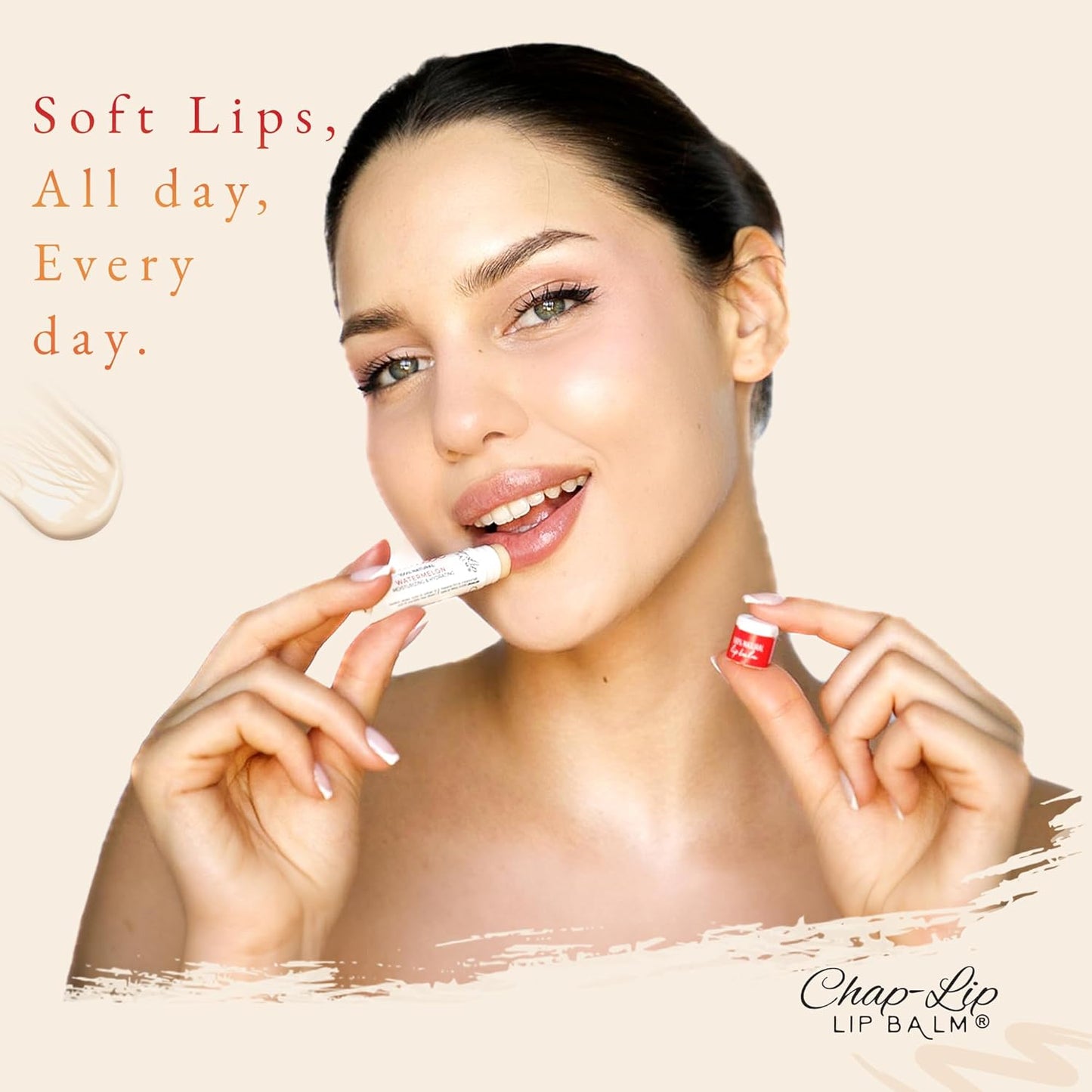 CHAP-LIP 100% All Natural Lip Balm Hydrating Bulk Chap Stick with Fruit Flavors, Coconut Oil, Cocoa Butter - Christmas Gift Stocking Stuffers Lip Therapy Pack for Men and Women - Made in USA, 60 Pack