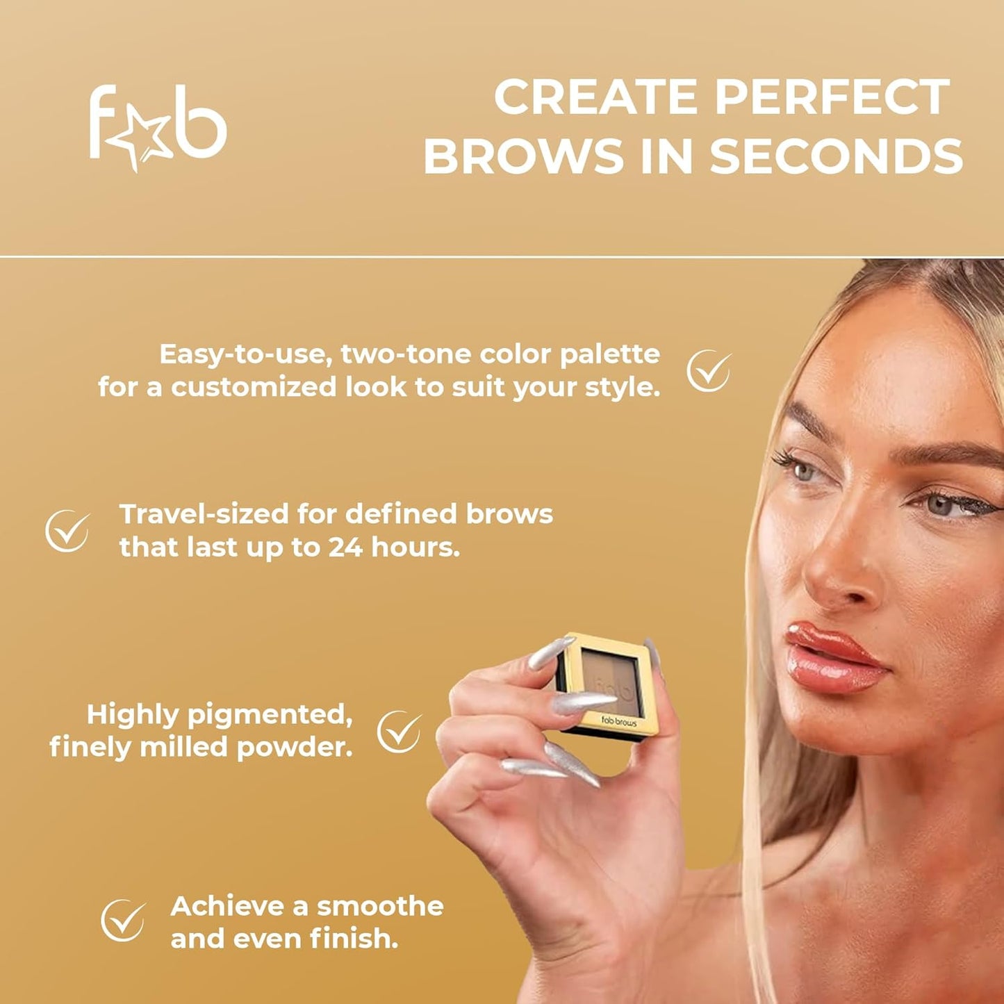 Lux Eyebrow Kit Refill Powder - Soft and Natural Eyebrow Definition for Light Brown/Medium Brows On-The-Go