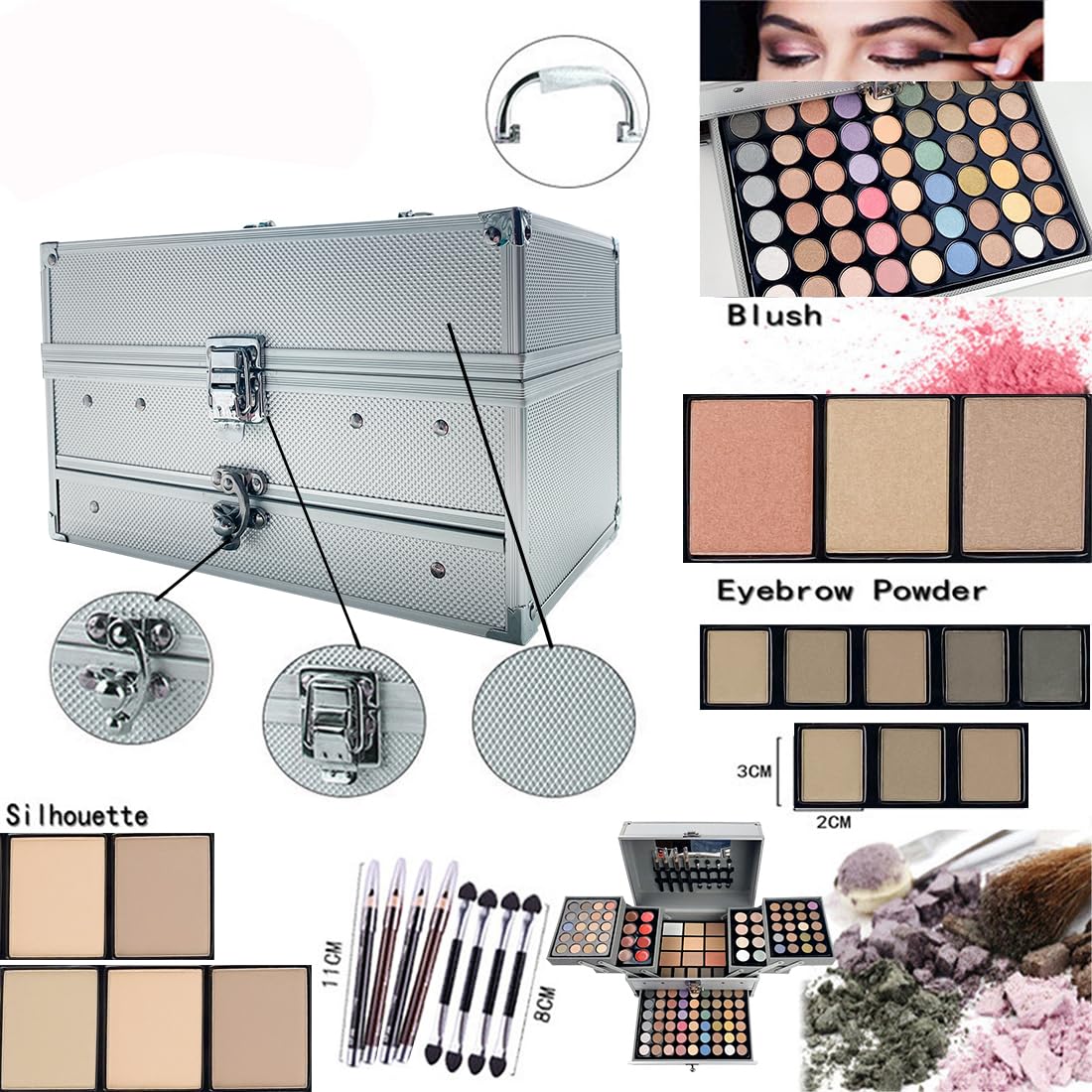 VERONNI 132 Colors All In One Makeup Palette For Women, Eyeshadow Makeup Palette Set, Professional Full Eye Makeup Kit Lipstick Concealer Contour Face Makeup Cosmetics Kit (132 colors)