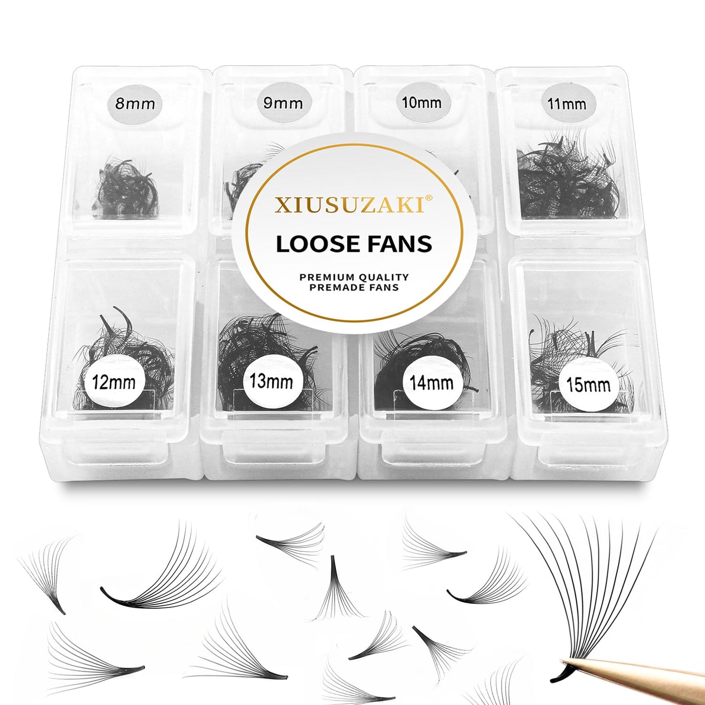 Premade Fans Eyelash Extensions 600 Fans 20D Volume Lash Extensions 0.07 Thickness Eyelash Extension D Curl Premade Lash Fans Mix 8-15mm Fluffy Soft Handmade Loose Fan(600Fans-20D-0.07-D,8-15mm)