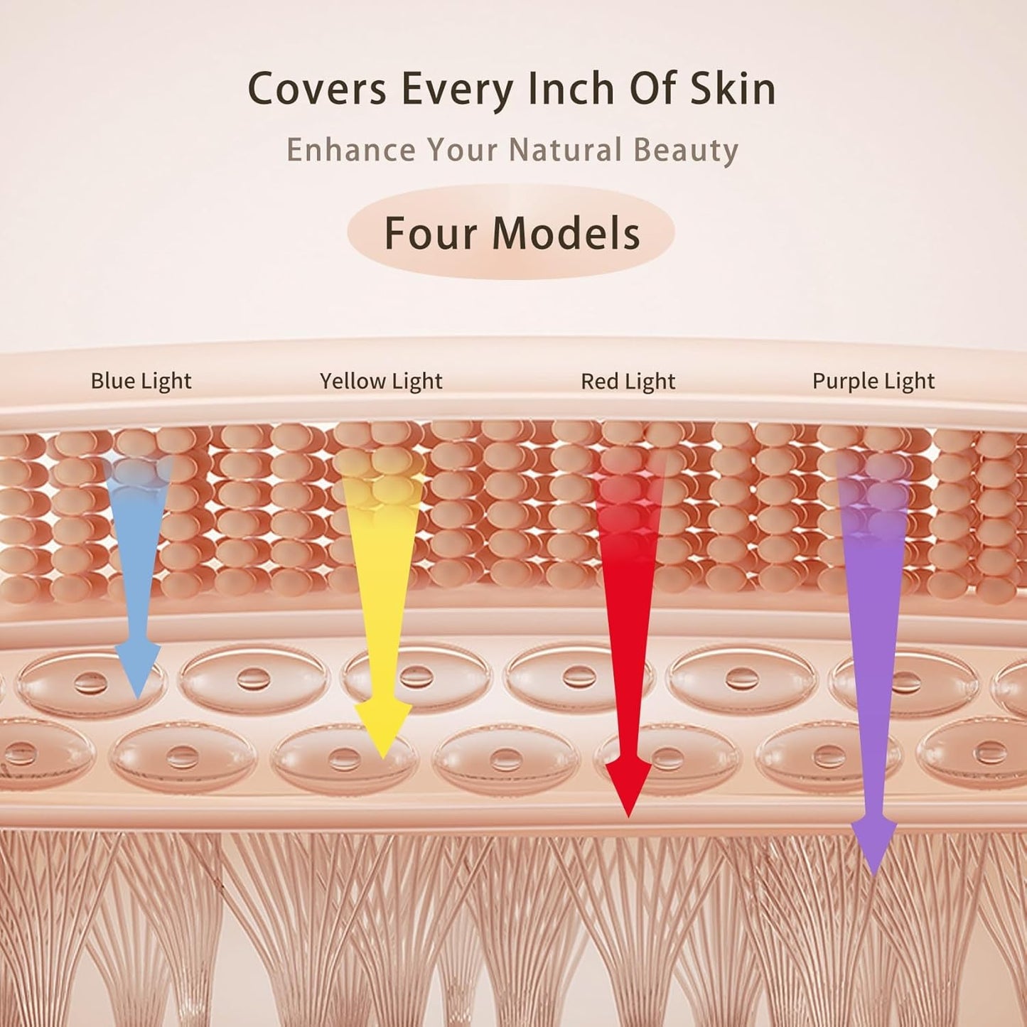 Red Light Therapy for Face Four Colors Portable Led Facial Mask Light Therapy with Remote LED Skincare Devices with Timing Function Beauty Mask led face mask Care for Home and Travel - Pink