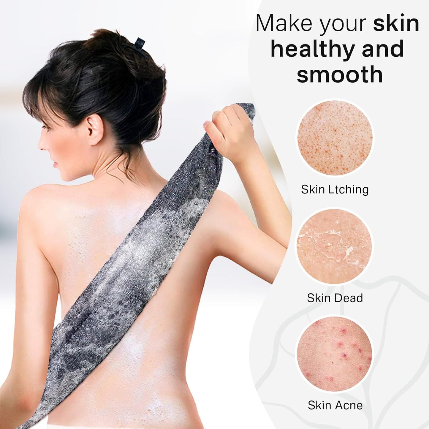 Yiclick Exfoliating Washcloth Towel【3 Pack】- Exfoliating Body Scrubber Exfoliator, Back Scrubber for Use in Shower Bath, Exfoliate Rags Wash Cloths, Loofah Lufa Sponge, Body Scrub, Women Men