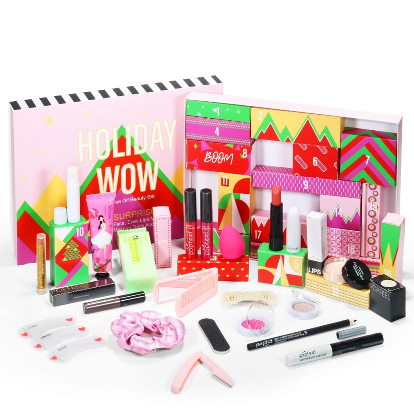 All-in-One Makeup Gift Set Carry All Makeup Kit Women Full Kit With Makeup Bag Lipgloss Lipstick Concealer Blush Foundation Face Powder Eyeshadow Palette Cosmetic Palette #9