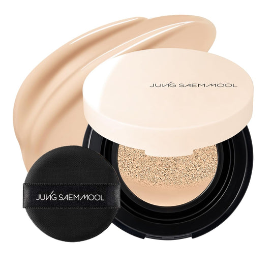 JUNG SAEM MOOL Essential Skin Nuder Cushion Mini 19N N-Light 0.17 Fl Oz, Natural Radiant Finish Cushion Foundation with Buildable Coverage, Lightweight Texture, Korean Foundation Makeup