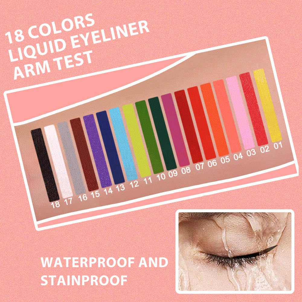 evpct 1Pcs Grey Liquid Eyeliner Makeup Waterproof Grey Eye Liners for Women, Eyes Wing Eyeliner Stamps Shapes Colored Eyeliner delineador de ojos a prueba de agua contra el agua blanco para ojos
