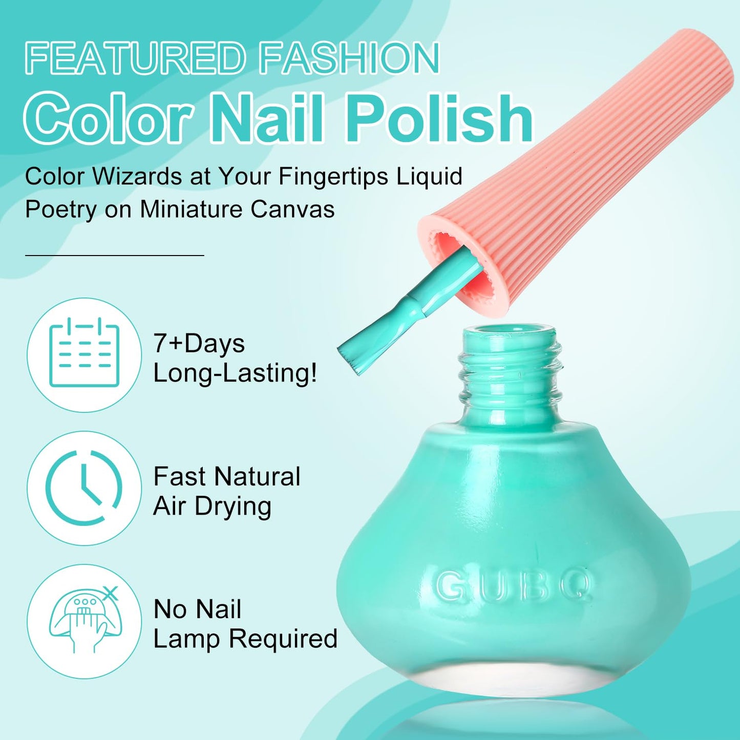Major Dijit Bright Cyan Quick Dry Regular Nail Polish - Nail Art Lacquer, 0.41 Fl Oz