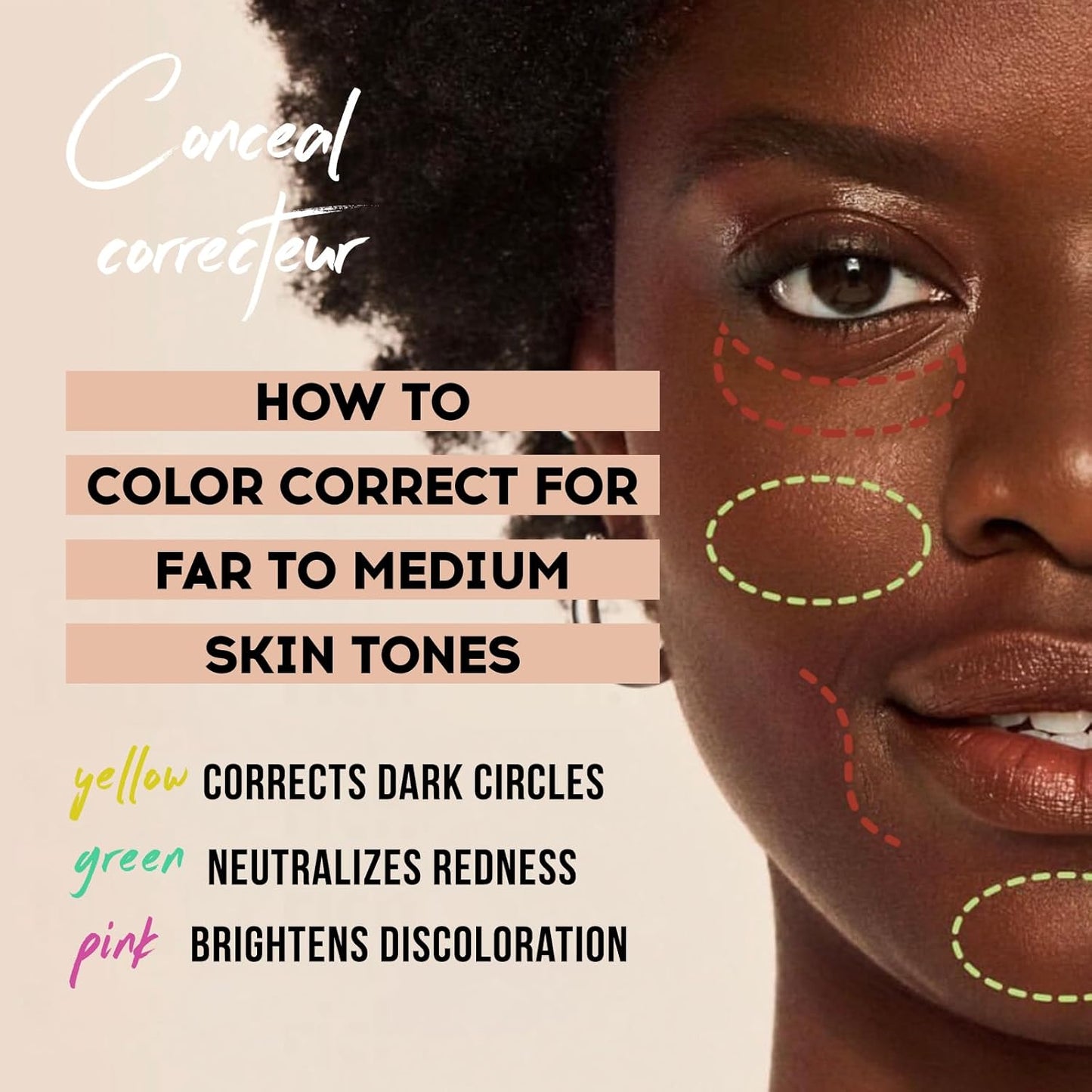 Color Liquid Conceal Contour Foundation, Waterproof 8 Colors Cream Lightweight Color Correcting Concealer Makeup for Concealing Blemishes,Brighten Dark Circles,Improves Uneven Skin Tone, 07