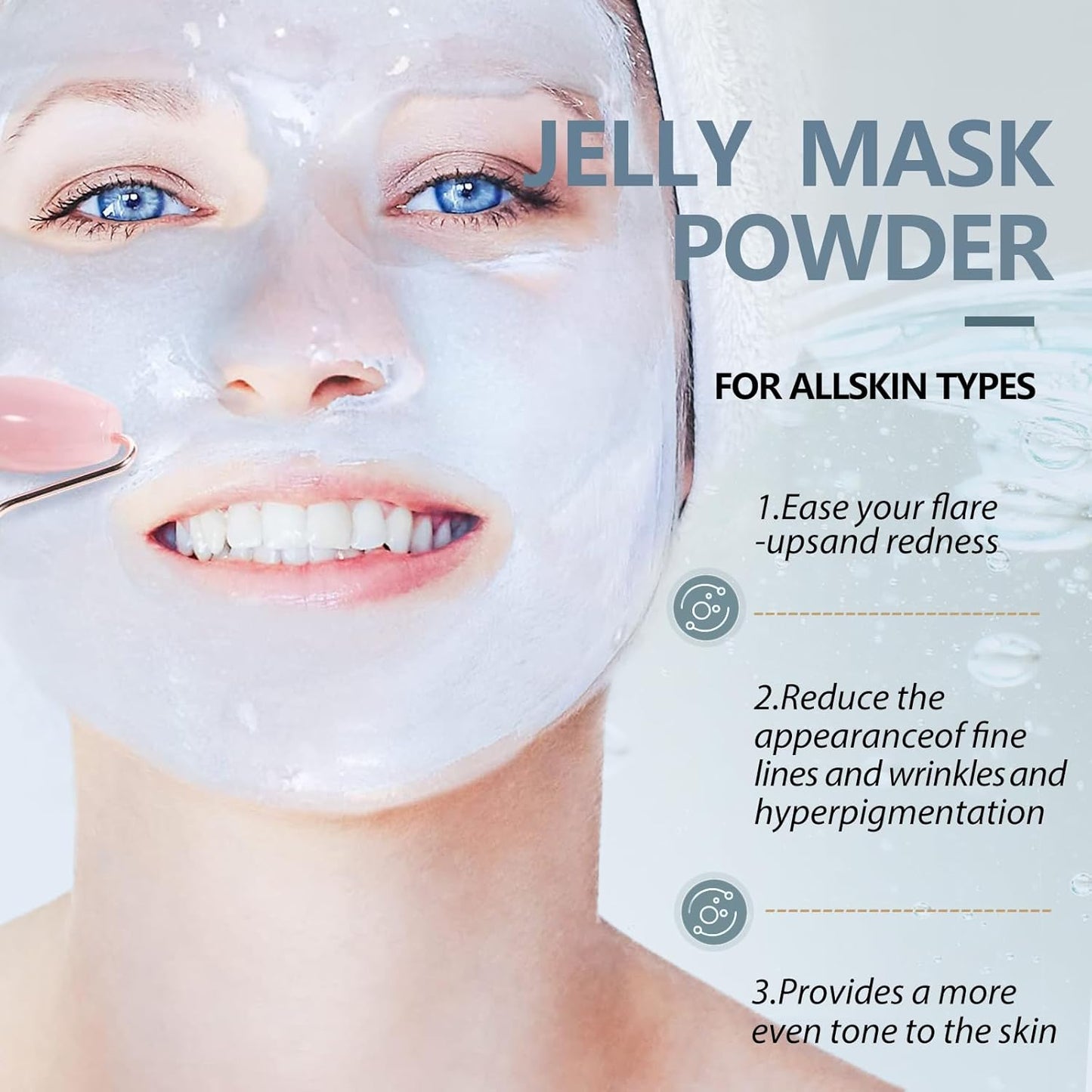 Jelly Mask for Facials, Hydrating & Moisturizing Peel-Off Rubber Gel Face Mask Skin Care for Deep Hydration & Glow, 23 Fl Oz Jar Professional Spa Use for All Skin Types with hyaluronic acid