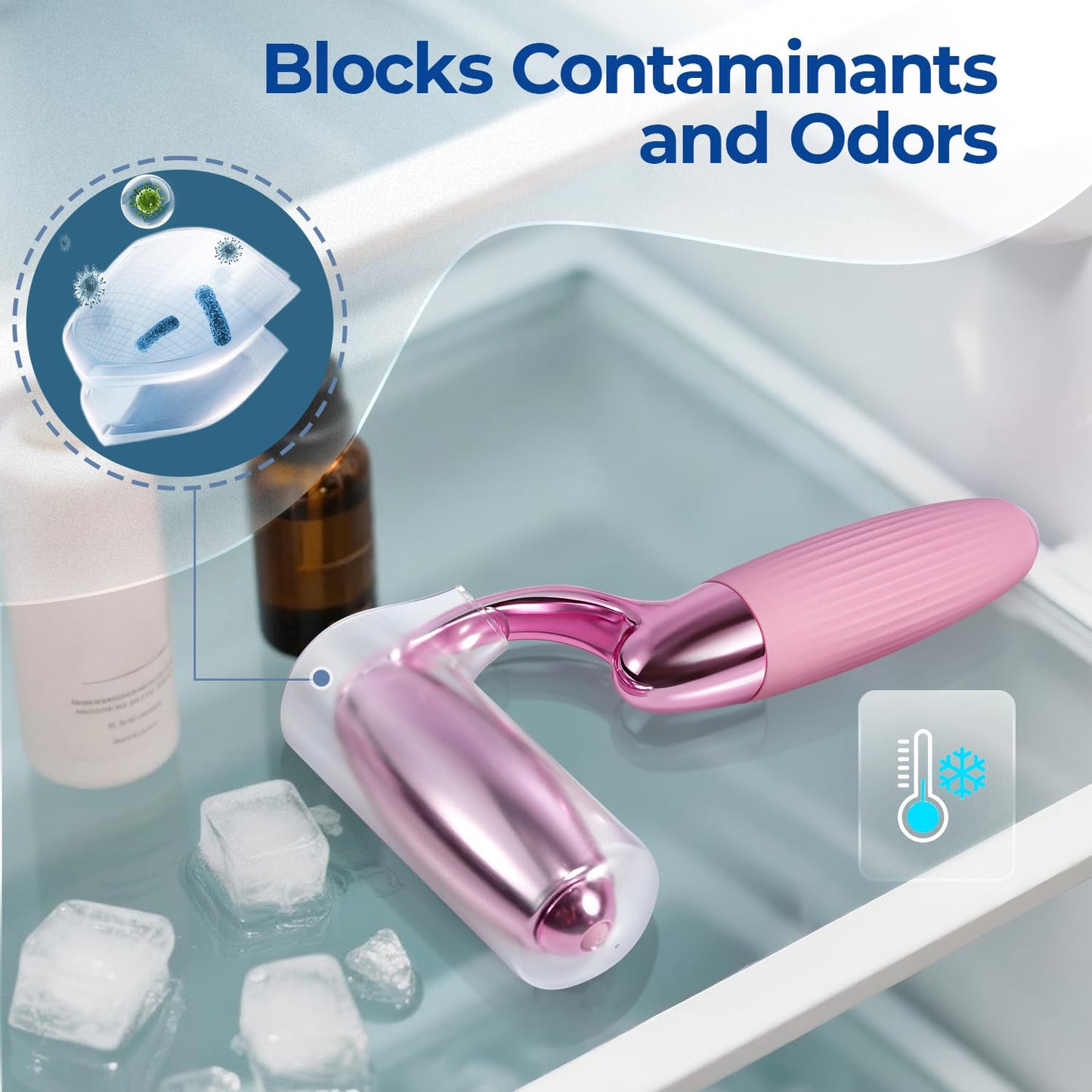 MORGLES Ice Roller for Face and Eyes, Ice Face Roller for Women Skin Care, Cold Facial Roller for Puffiness, Migraine Relief and Lymphatic Drainage