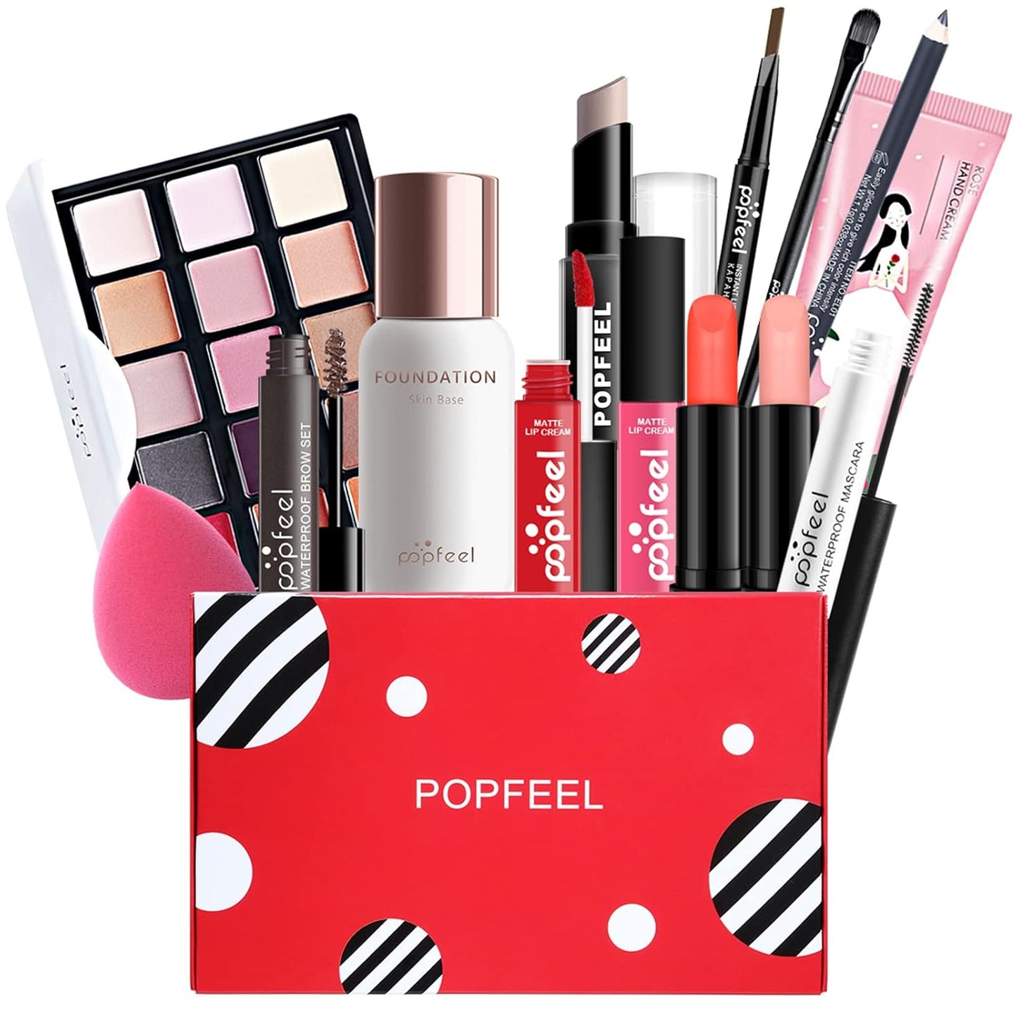 All-in-One Makeup Gift Set Carry All Makeup Kit Women Full Kit With Makeup Bag Lipgloss Lipstick Concealer Blush Foundation Face Powder Eyeshadow Palette Cosmetic Palette #2