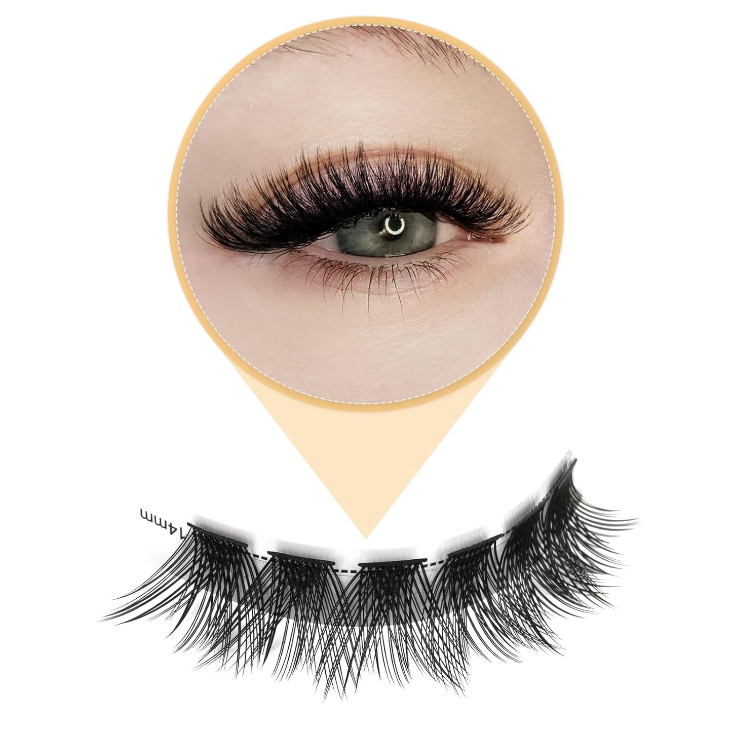 QUEWEL Cluster Lashes 72 Pcs Wide Stem Individual Lashes C/D Curl 8-16mm Length DIY Eyelash Extension False Eyelashes Soft for Personal Makeup Use at Home (H03-D-MIX8-16)