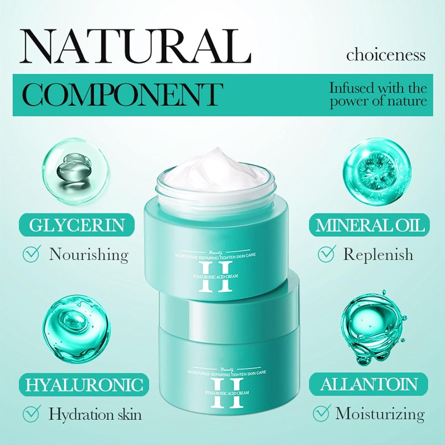 Hyaluronic-Acid Skincare Set, Skin Care Kit For Women, Skincare Gift Set, 6pcs Facial Kit For Women With Cleanser, Face Serum, Face Moisturizer, Eye Cream & Face Mask, Clean, Soft, And Plump