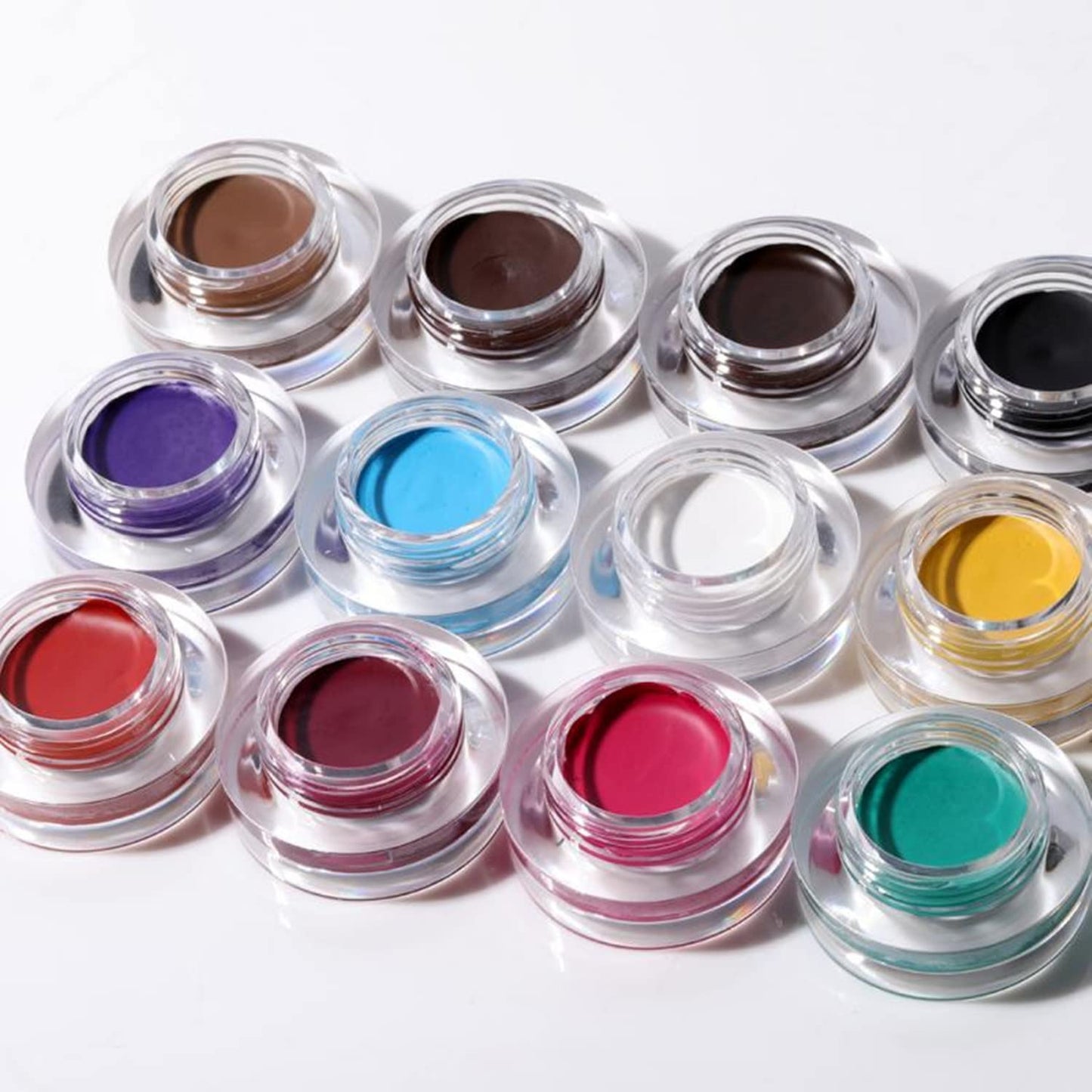 MAEPEOR 12 Colors Eyebrow Pomade Full-pigmented Long Lasting Waterproof Eyebrow Cream Gel Filling & Shaping Tinted Eyebrows Enhancers with Brush for Daily or Cosplay (10 Green)