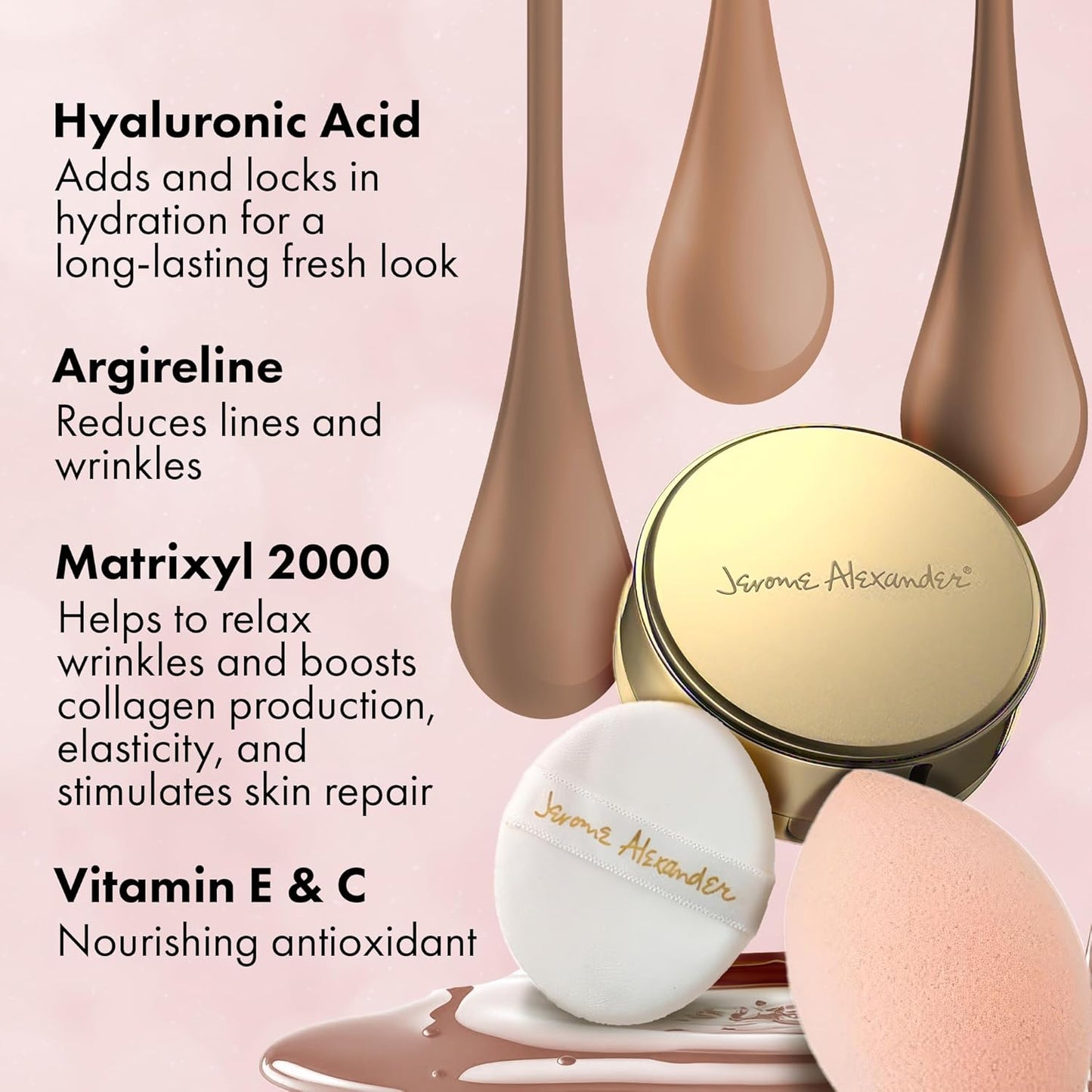 MagicMinerals AirCushion Foundation by Jerome Alexander, Cushion Foundation with Skincare Actives, Long-Lasting, Semi-Matte Finish, Full Buildable Coverage (Medium)