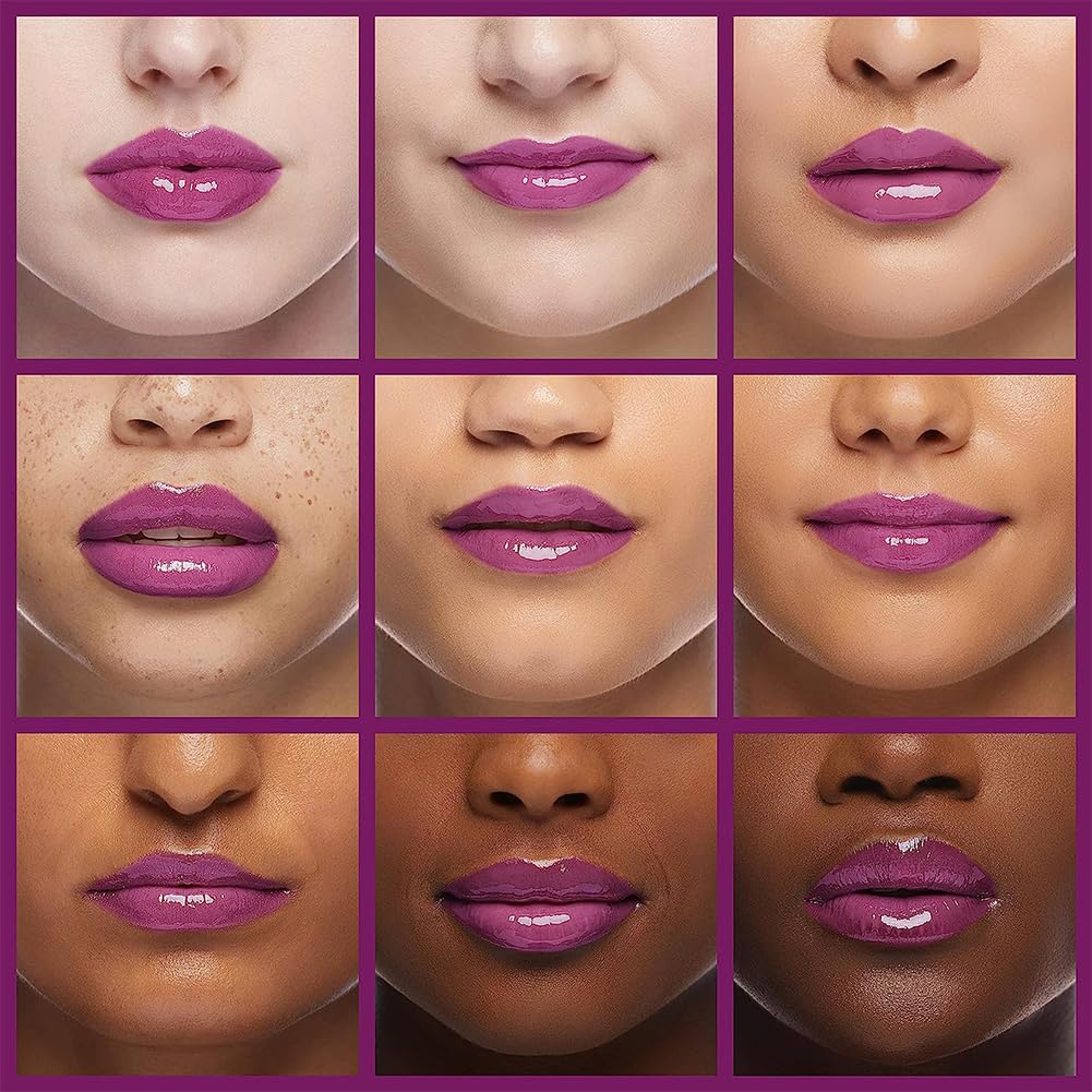Hydrating Lip Glow Oil, Lip Oil Gloss Transparent Toot Tinted Nourishing Long Lasting Repairing Lightening Lip Lines (BERRY) 0.2 OZ