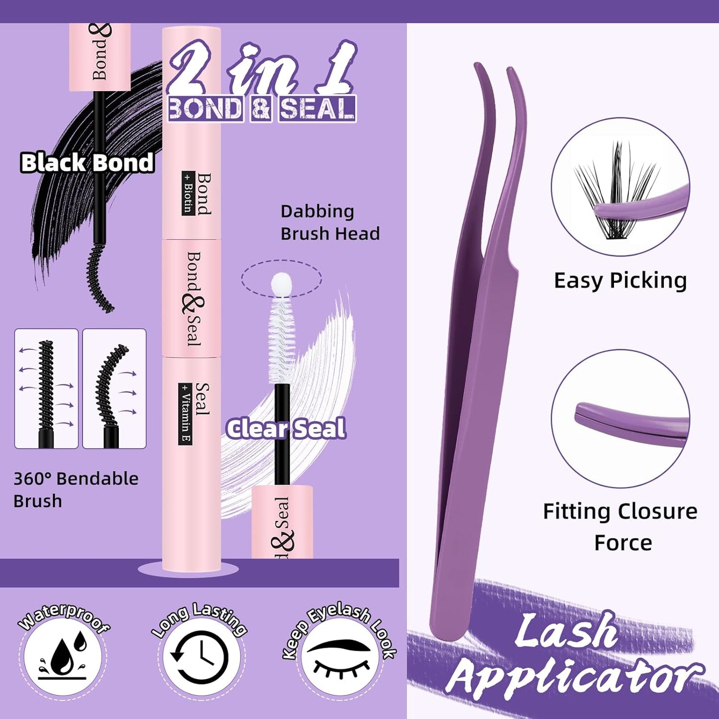 B&Qaugen Lash Extension Kit for Beginners Eyelash Extension Kit Manga Lash Clusters Kit 280 PCS Individual Lashes Kit Volume 40D+50D Soft D Curl Eye Lash Extension Lash Kit(Manga-40D+50D-D-9-16MIX)